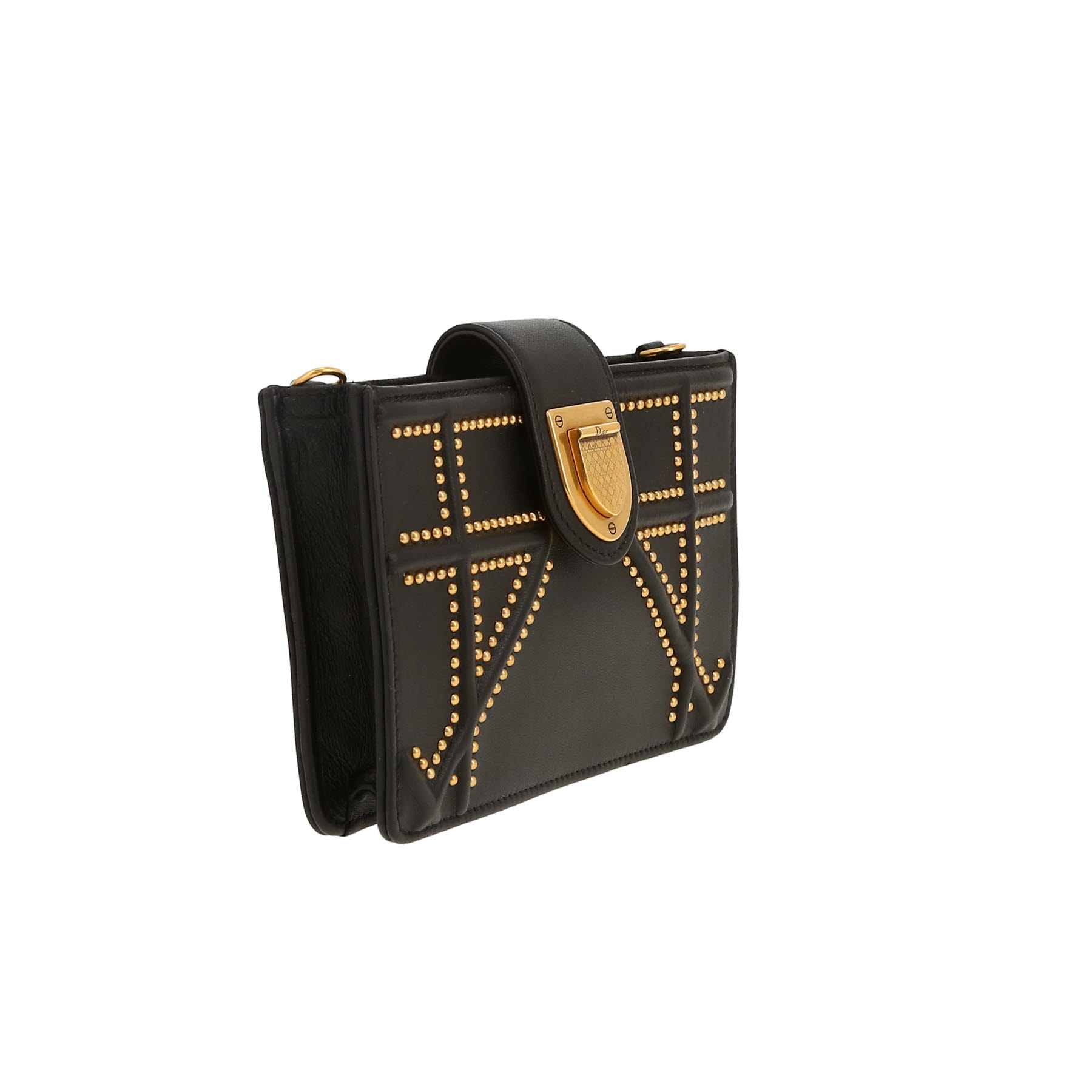 Dior   pouch  in black leather