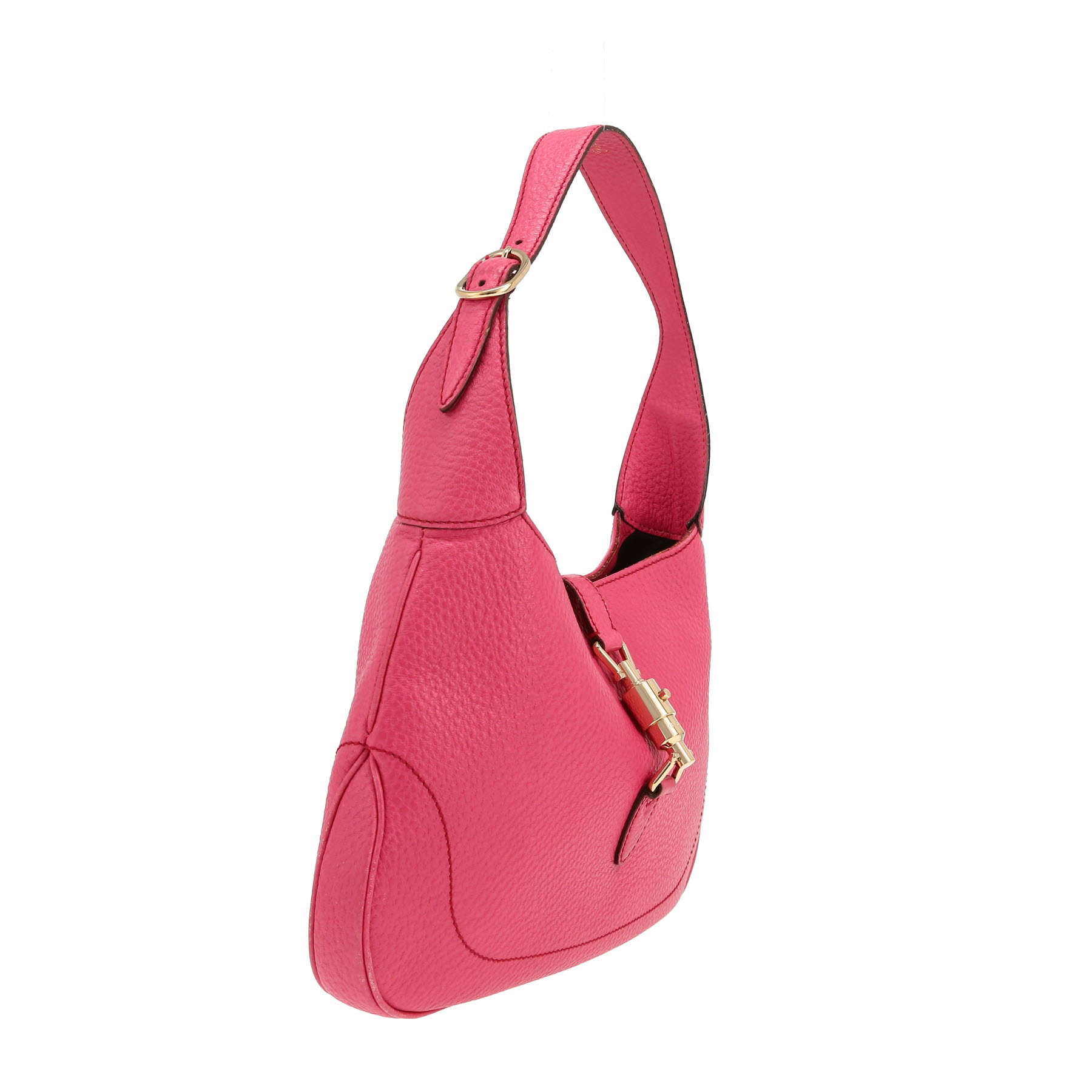Gucci  Jackie handbag  in pink grained leather  and bicolor canvas