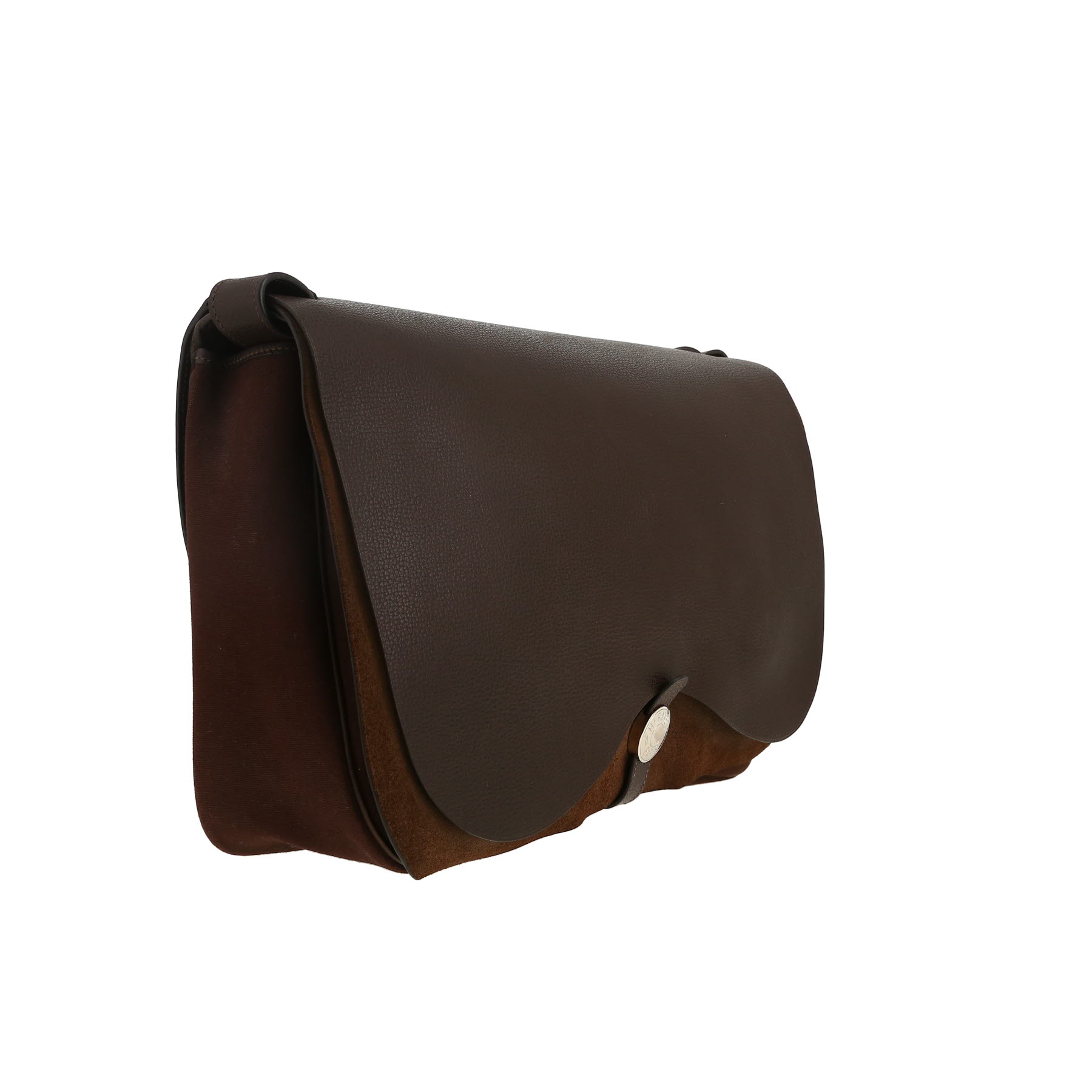 Borsa a tracolla Hermès  Colorado in tela marrone e pelle marrone