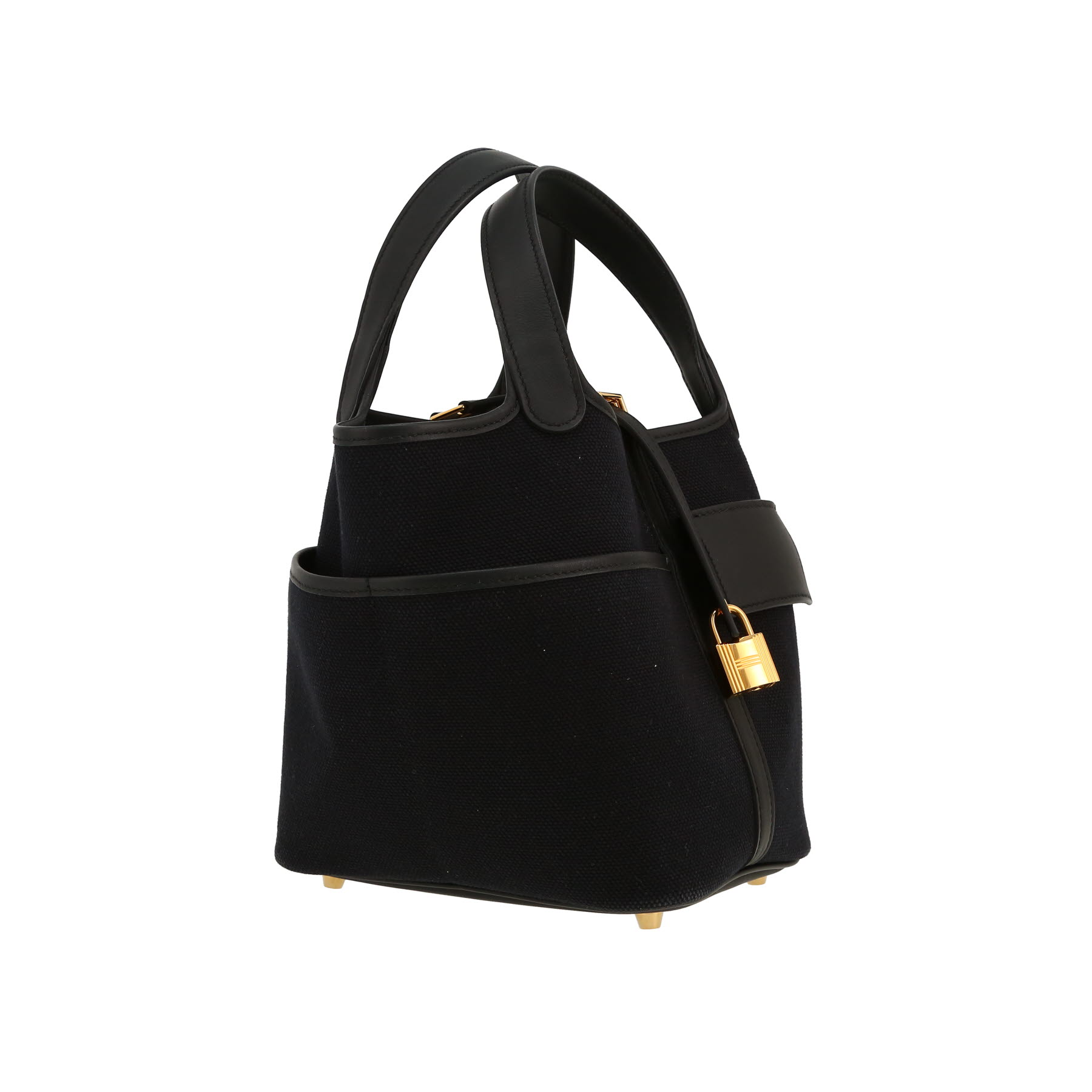 Hermès  Picotin Cargo handbag  in black canvas  and black leather