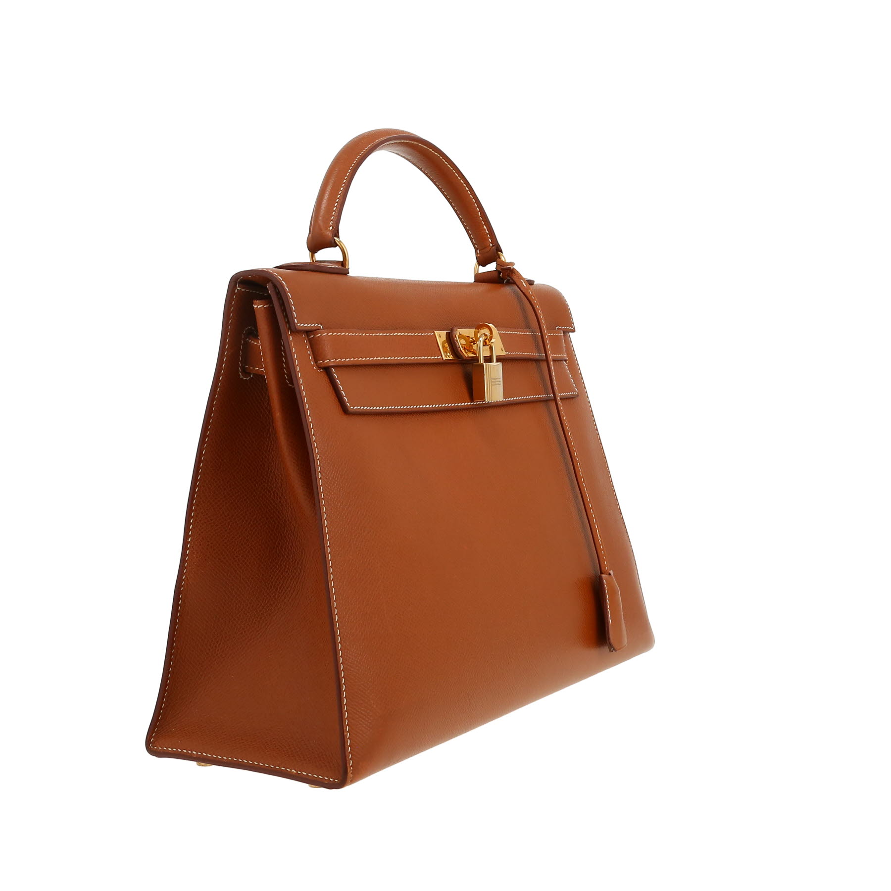 Borsa Hermès  Kelly 32 cm in pelle Courchevel gold