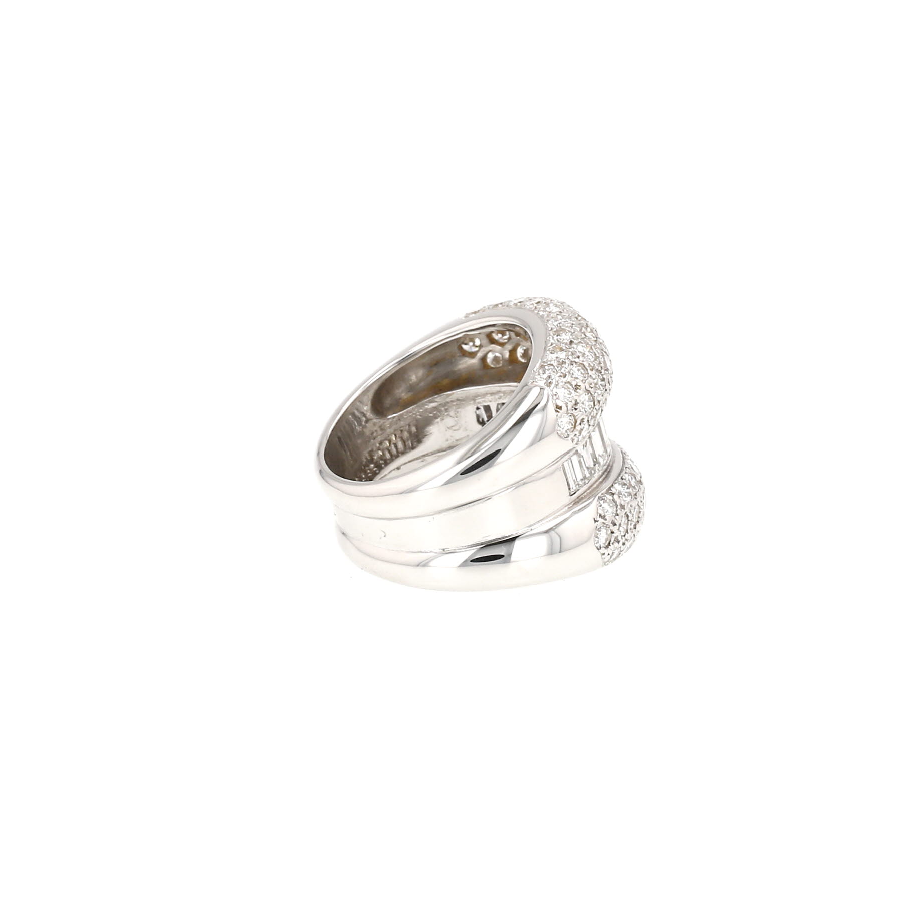 Sortija Vintage  de oro blanco y diamantes
