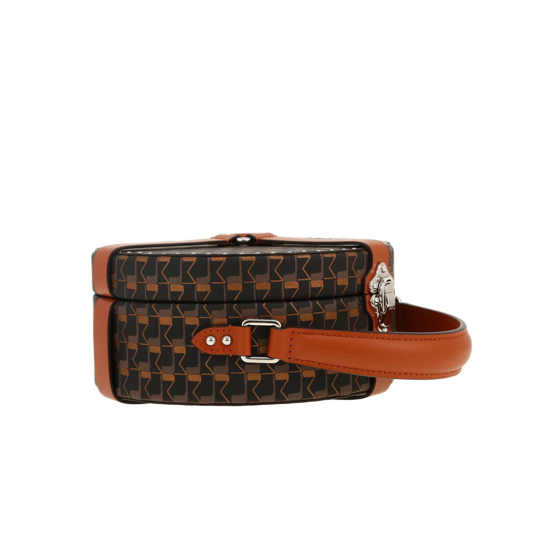 Moynat  Wheel BB handbag  in brown logo canvas  and brown leather