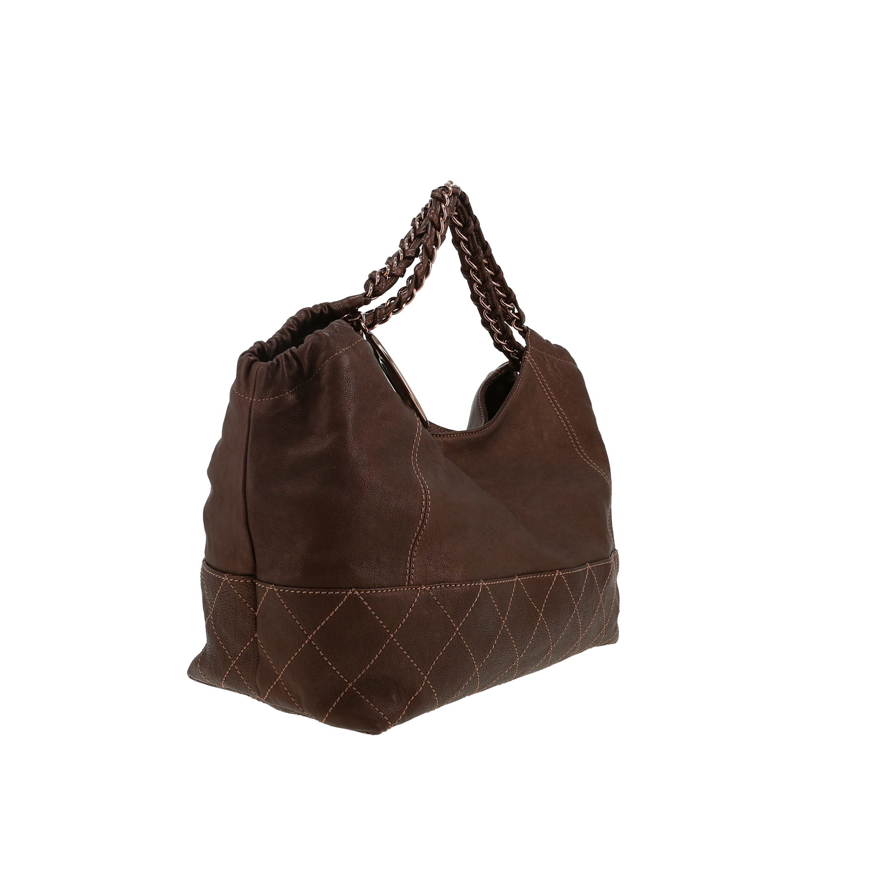 Chanel  Coco cabas shopping bag  in brown glittering leather