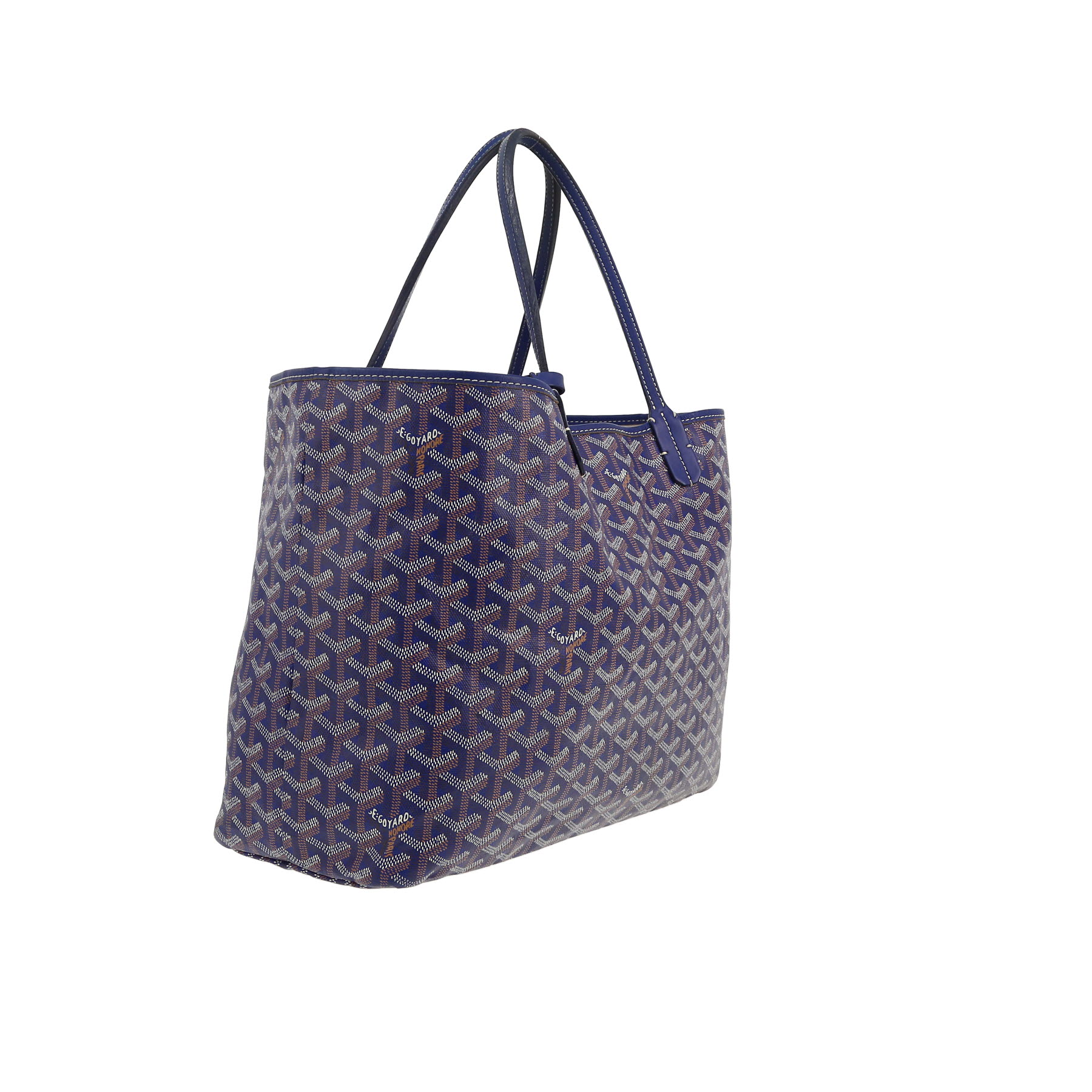 Goyard  Saint-Louis shopping bag  in navy blue Goyard canvas  and navy blue leather