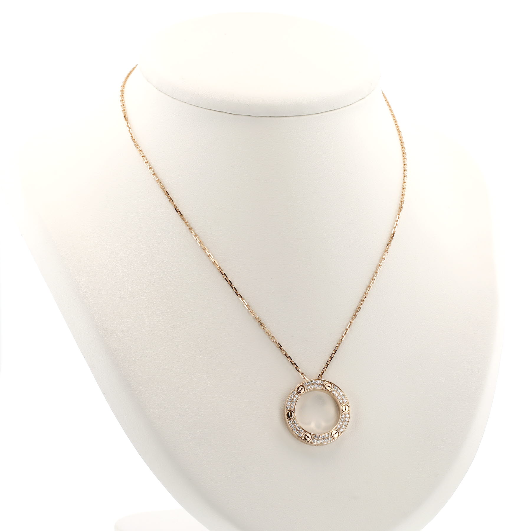 Cartier Love pavé pendant in pink gold and diamonds