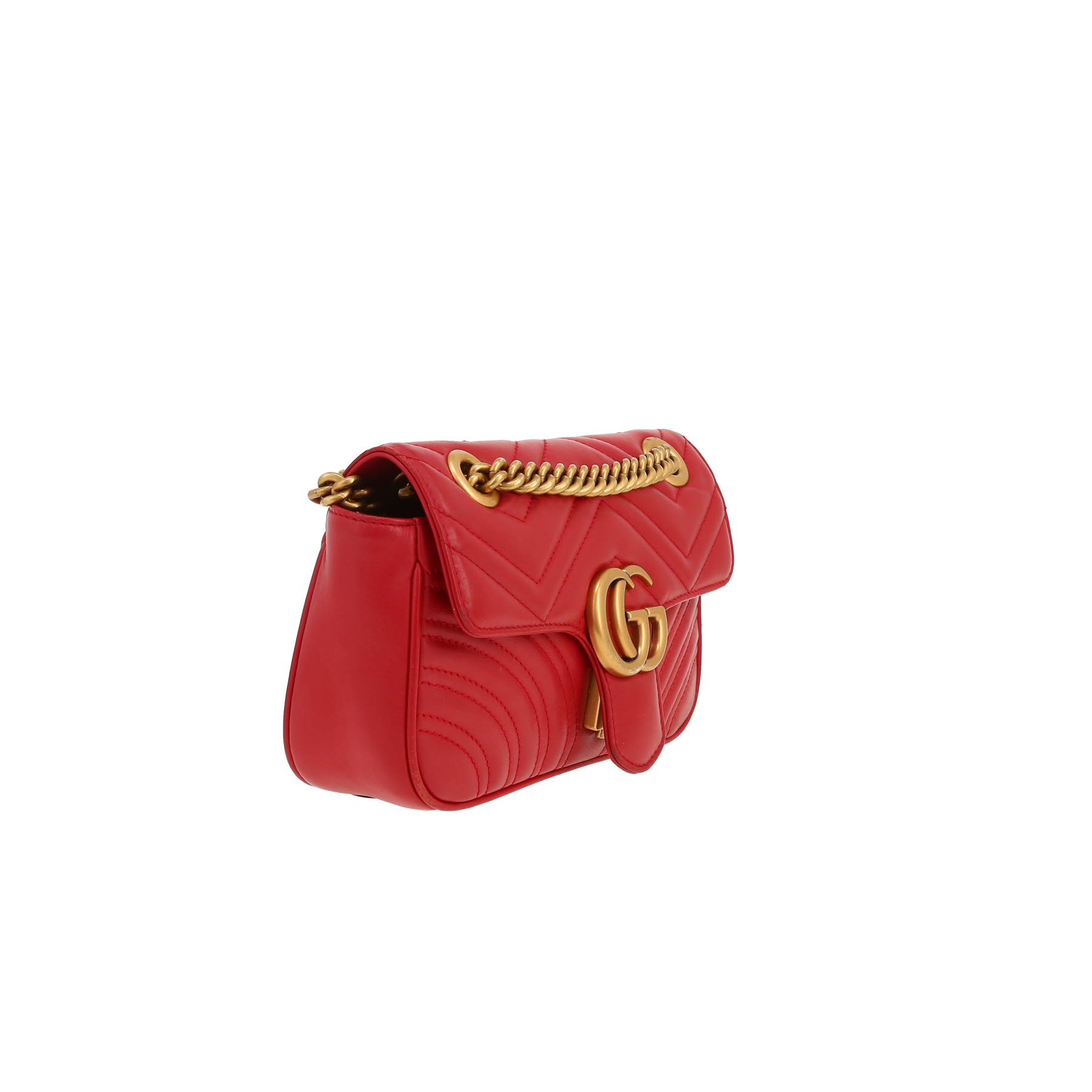 Borsa a tracolla Gucci  GG Marmont modello piccolo  in pelle trapuntata rossa