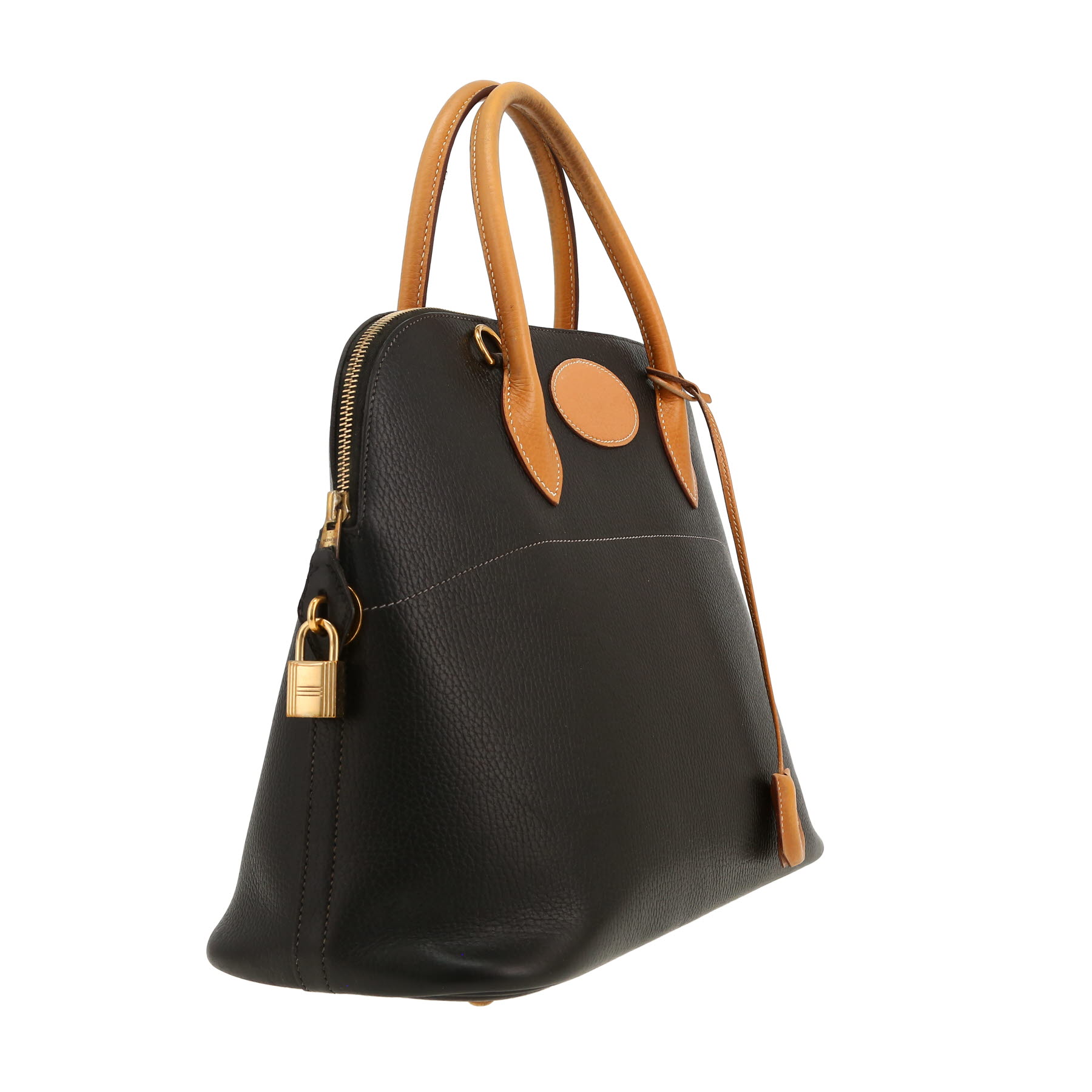 Borsa Hermès  Bolide 35 cm in pelle Ardenne nera e gold