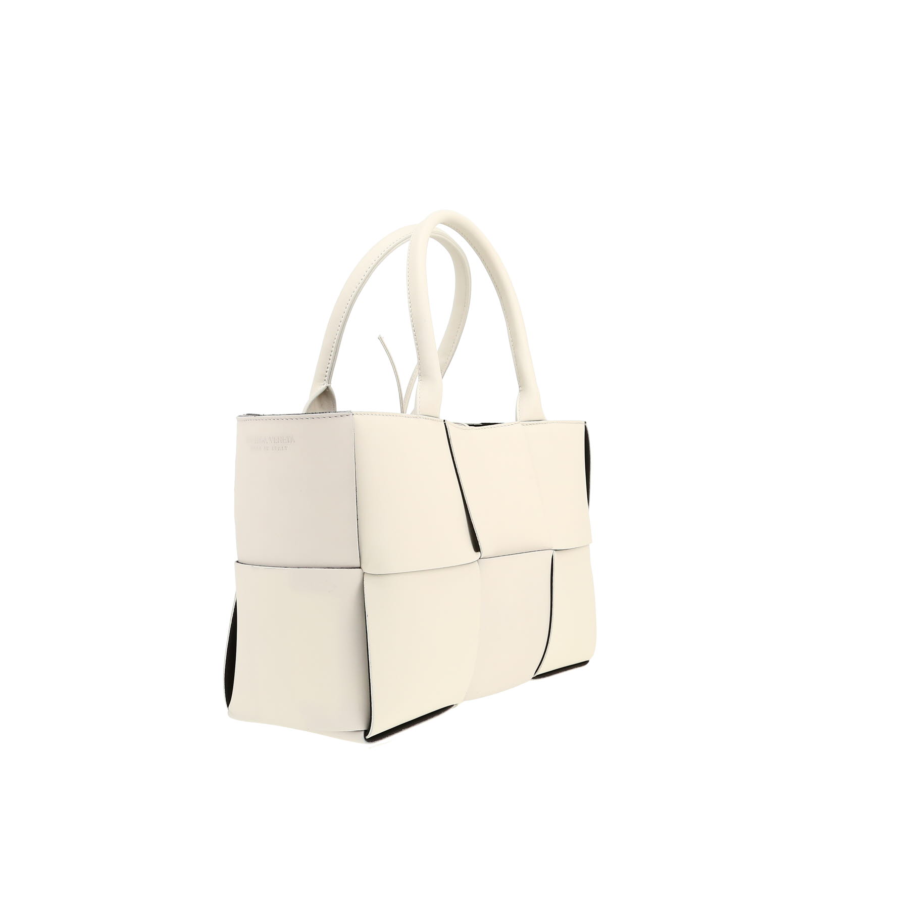Bottega Veneta  Arco shopping bag  in white intrecciato leather