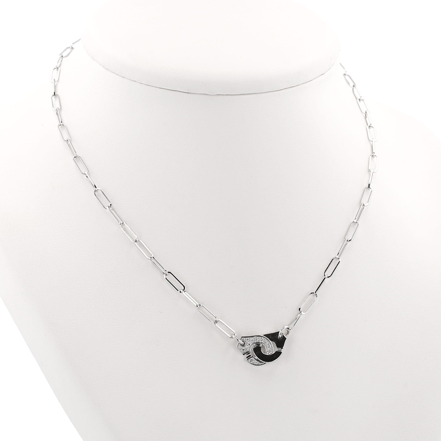 Dinh Van Menottes R10 necklace in white gold and diamonds