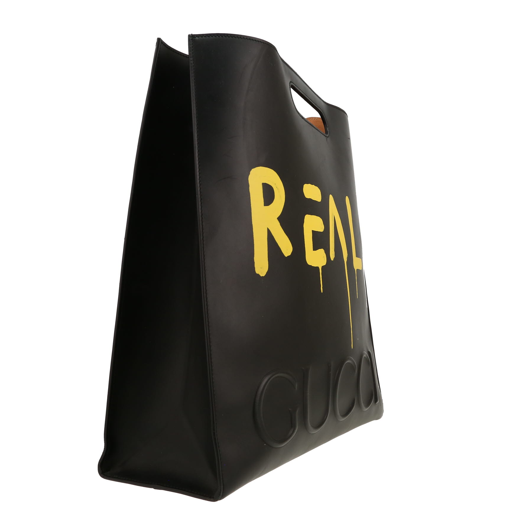 Sac cabas Gucci  Ghost en cuir noir et jaune