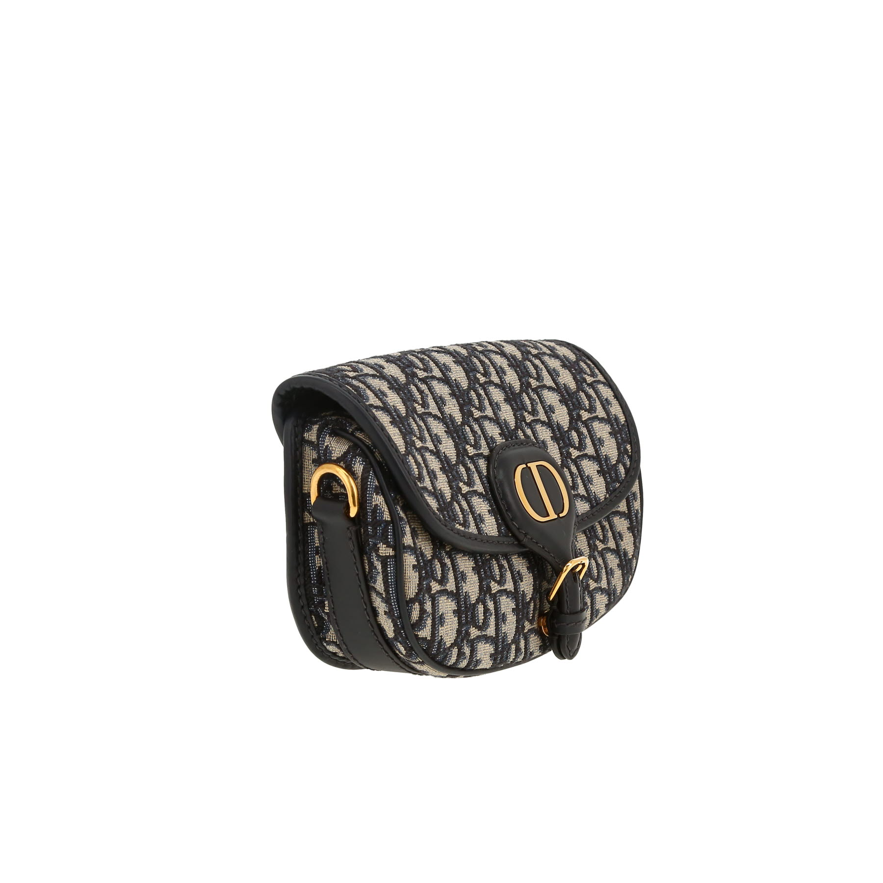 Dior  Bobby East-West shoulder bag  in navy blue monogram canvas Oblique  and navy blue leather