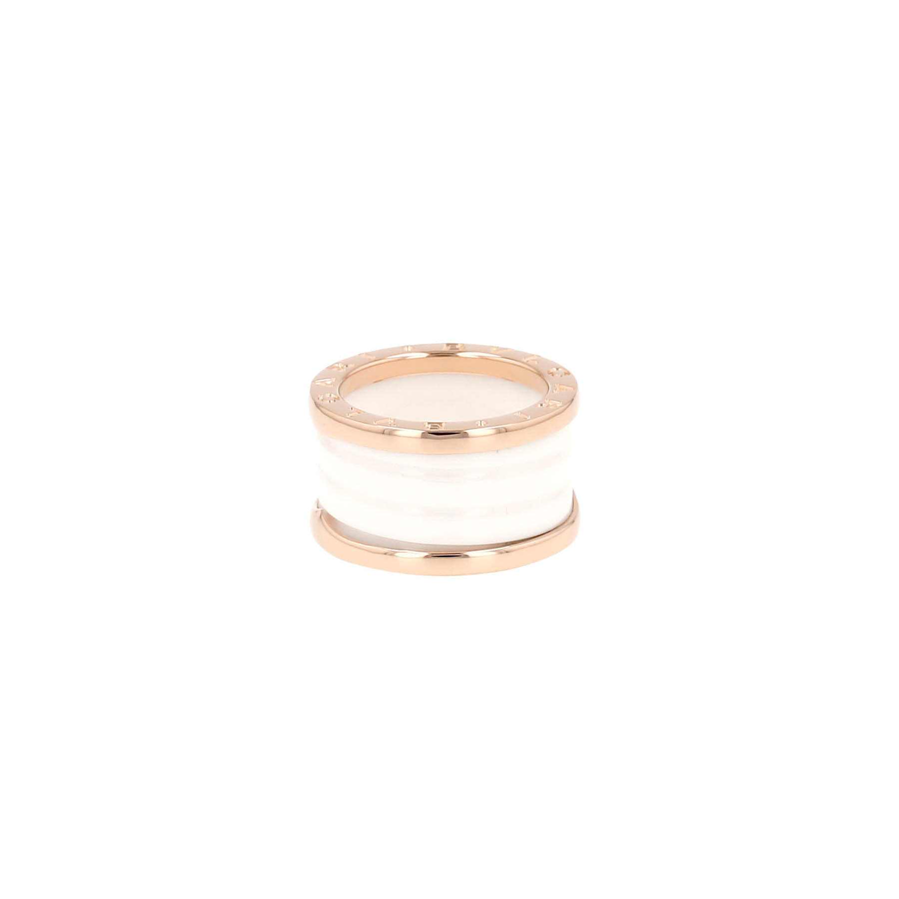 Bulgari B.Zero1 large model ring in pink gold and ceramic