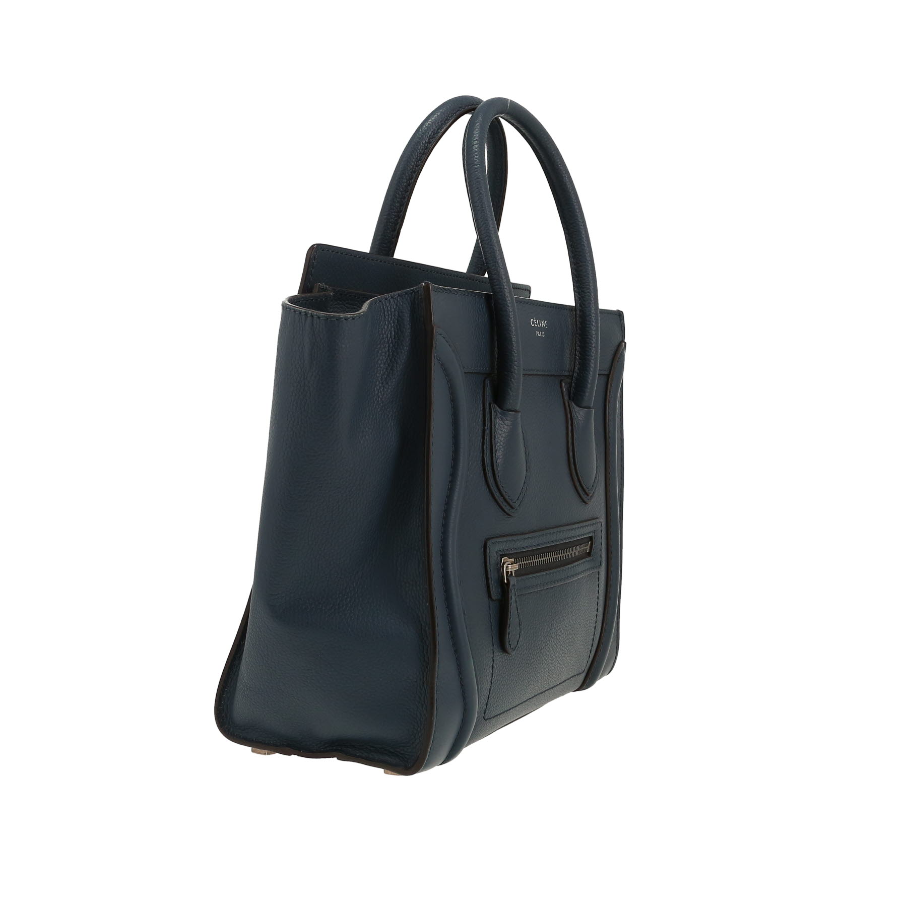 Celine  Luggage handbag  in navy blue leather