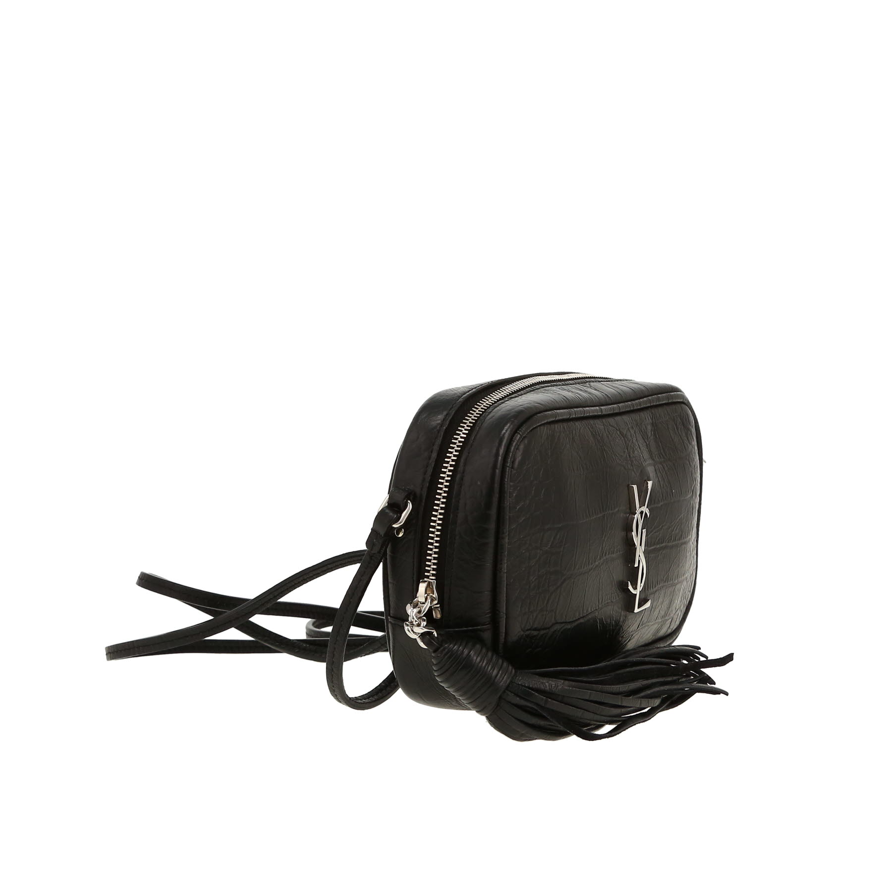 Saint Laurent  Lou Sac Caméra shoulder bag  in black leather