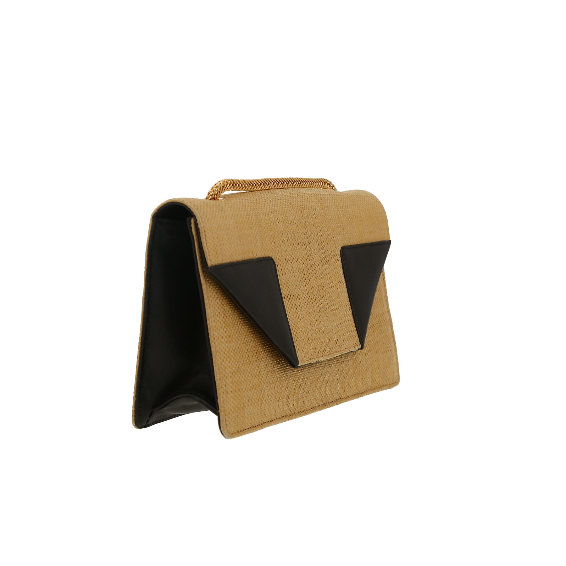 Saint Laurent  Betty shoulder bag  raphia  and black leather