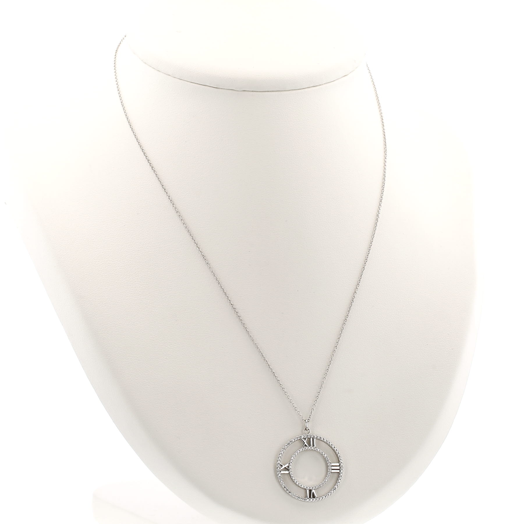 Collier Tiffany & Co Atlas en or blanc et diamants