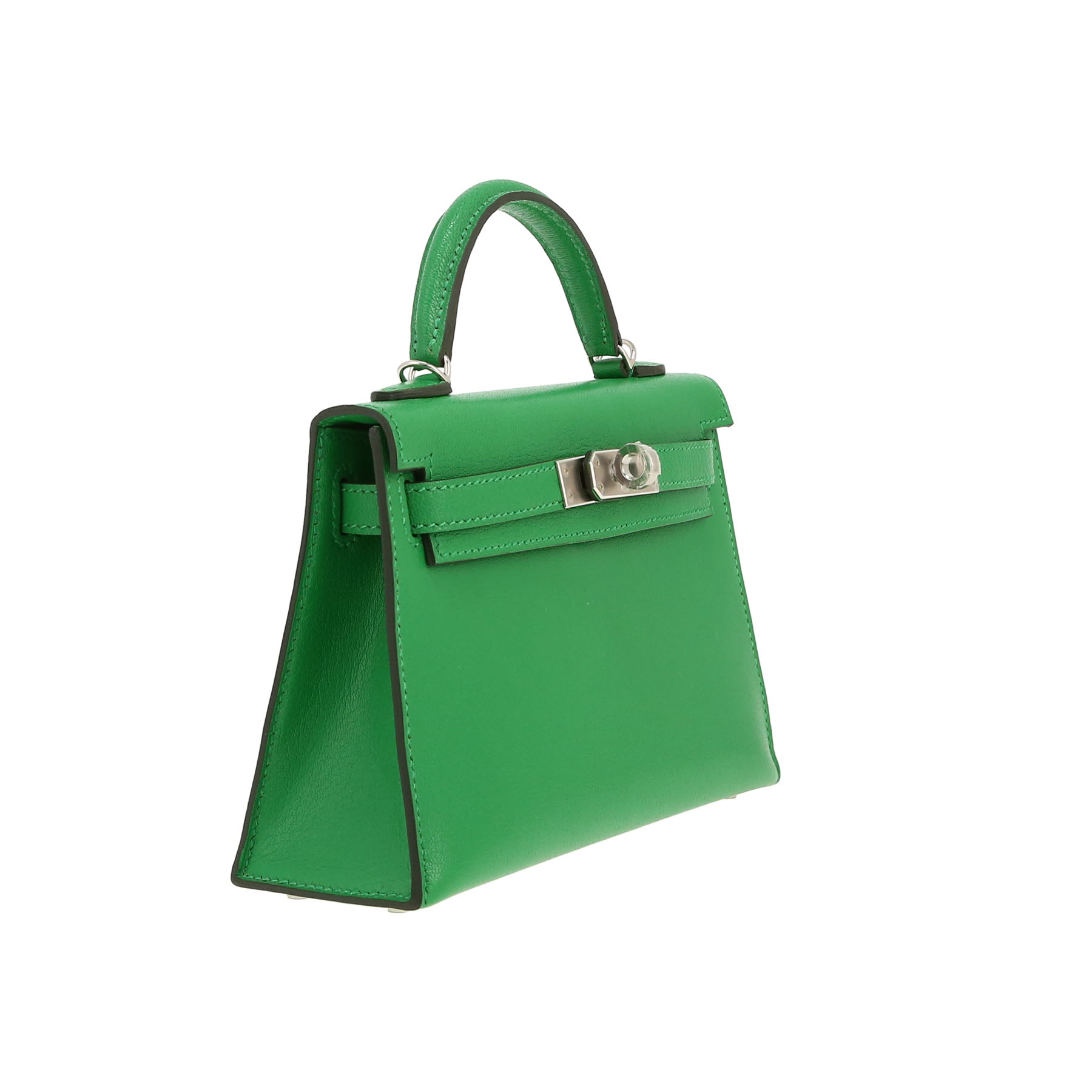 Borsa Hermès  Kelly 20 cm in pelle chèvre Chamkila verde Bamboo