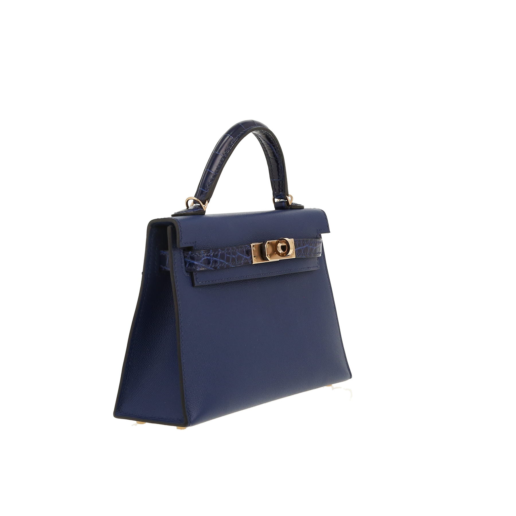 Hermès  Kelly Touch 20 cm shoulder bag  in Sapphire Blue Madame calfskin  and Sapphire Blue alligator