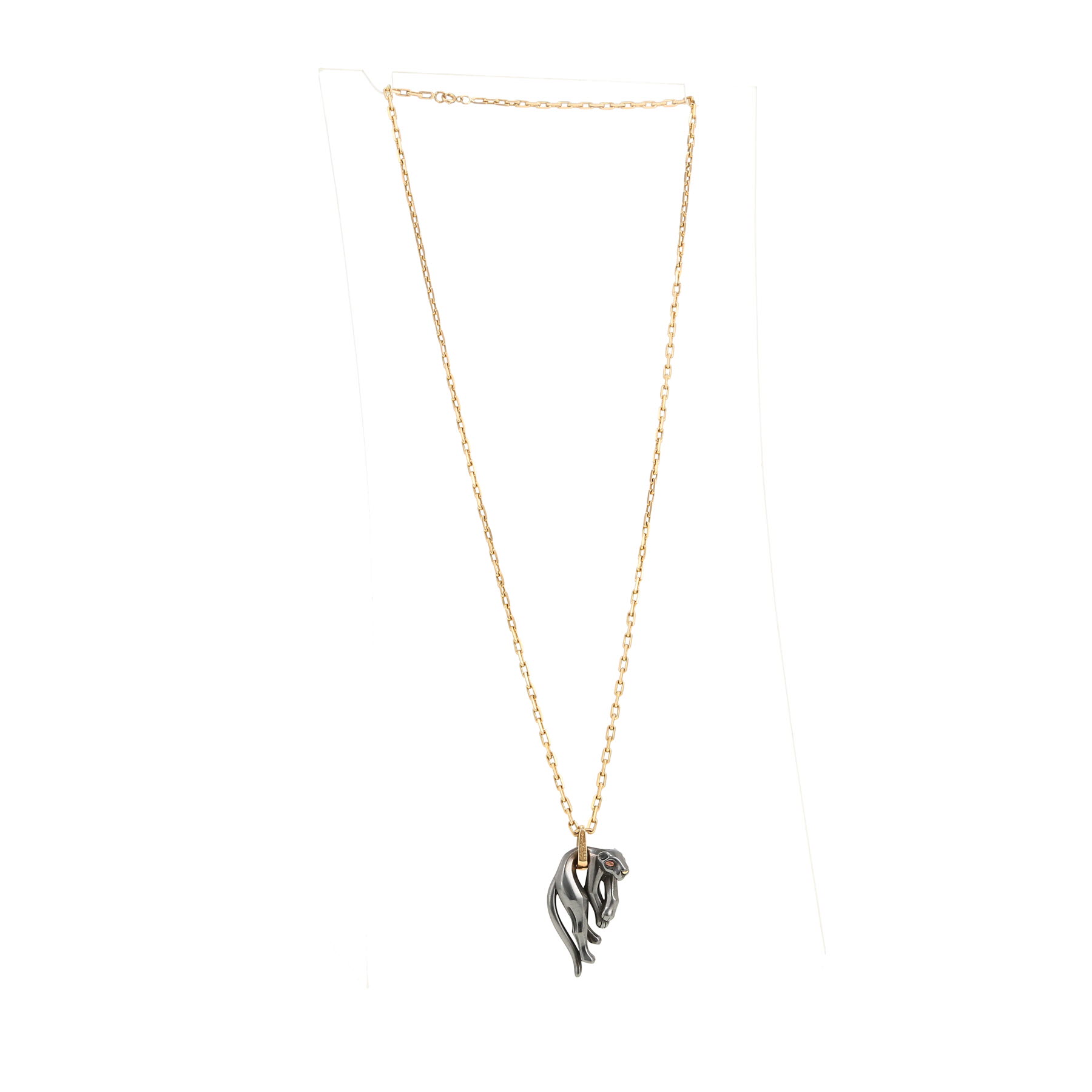 Pendentif années 1970 Cartier Panthère molle en or jaune et silverium