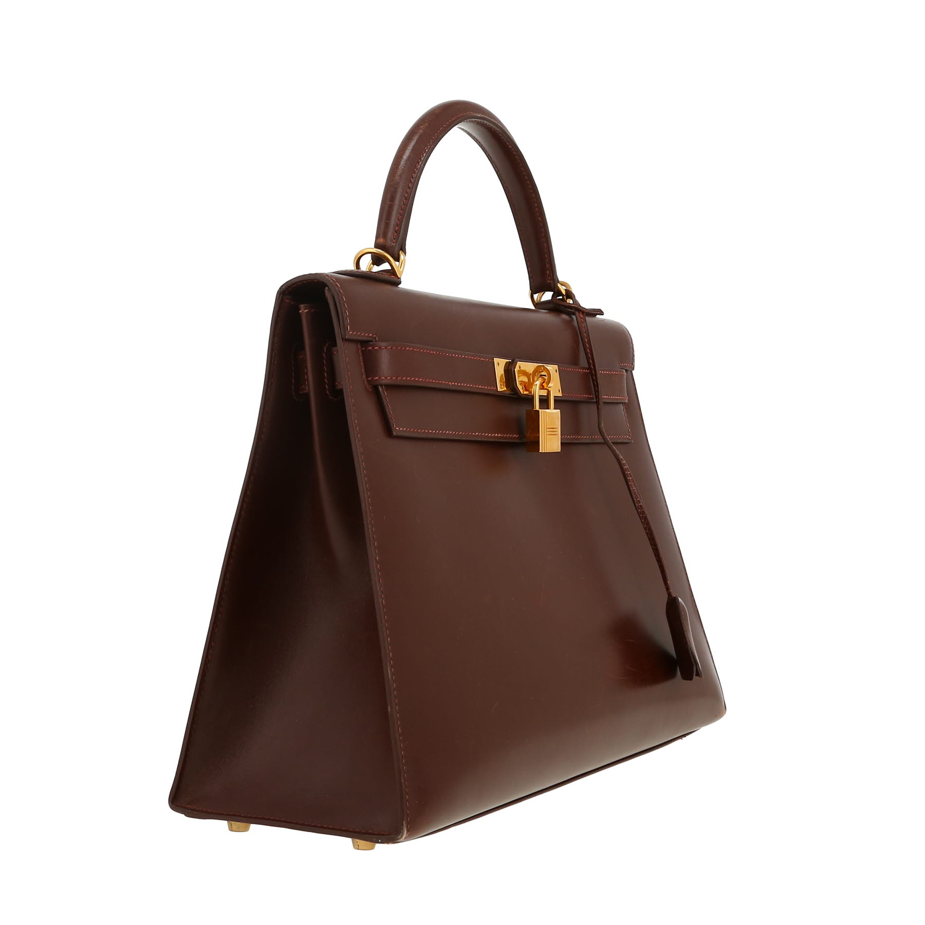 Hermès  Kelly 32 cm handbag  in brown box leather