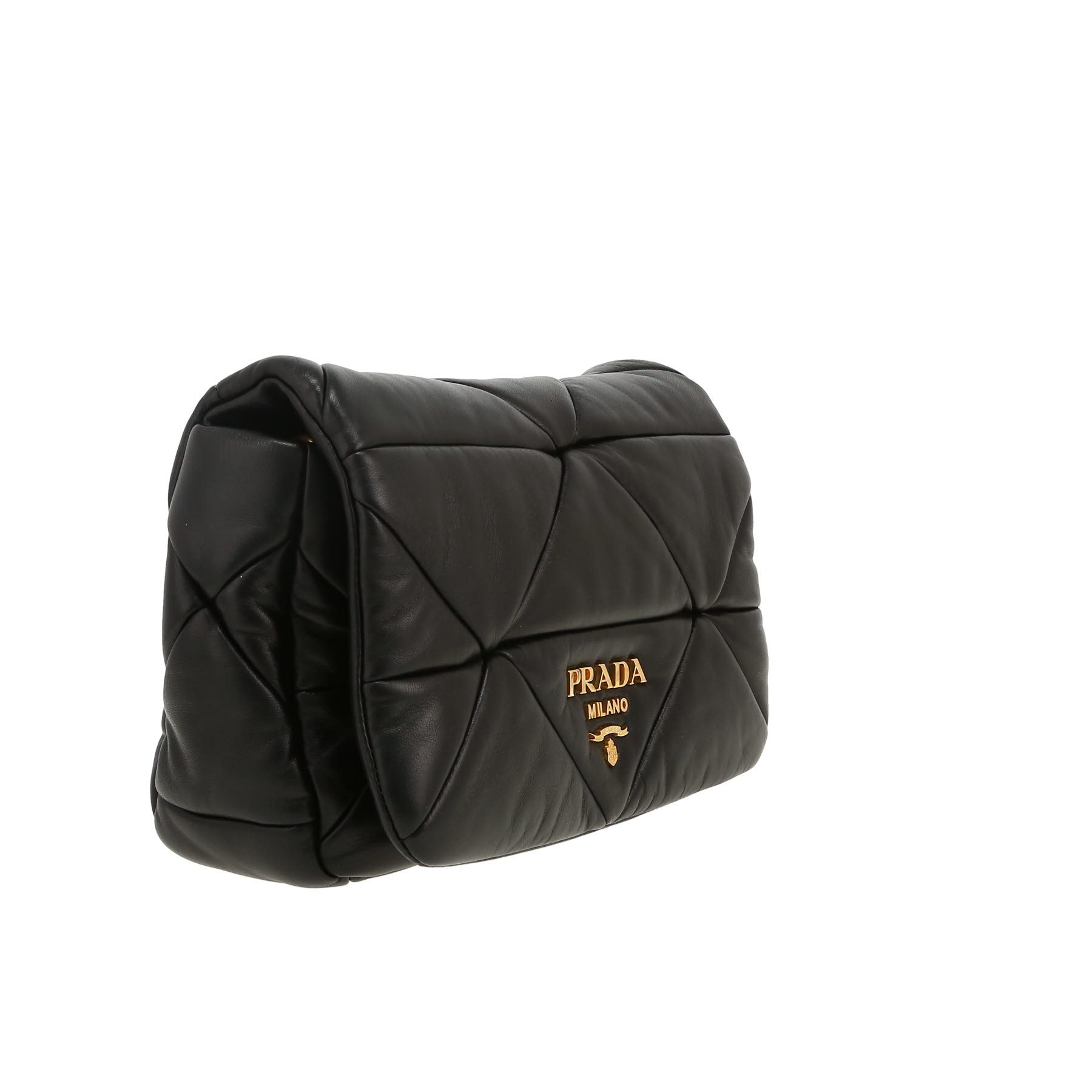 Sac à main Prada   en cuir matelassé noir
