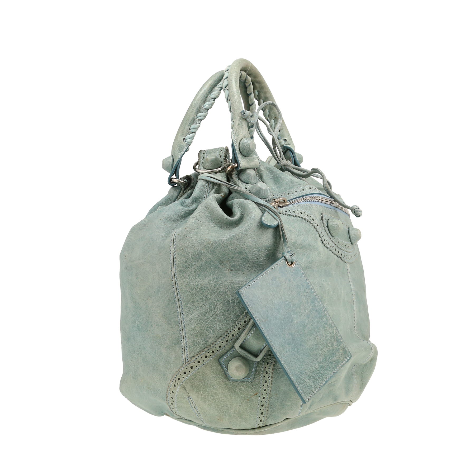 Sac à main Balenciaga   en cuir vieilli bleu