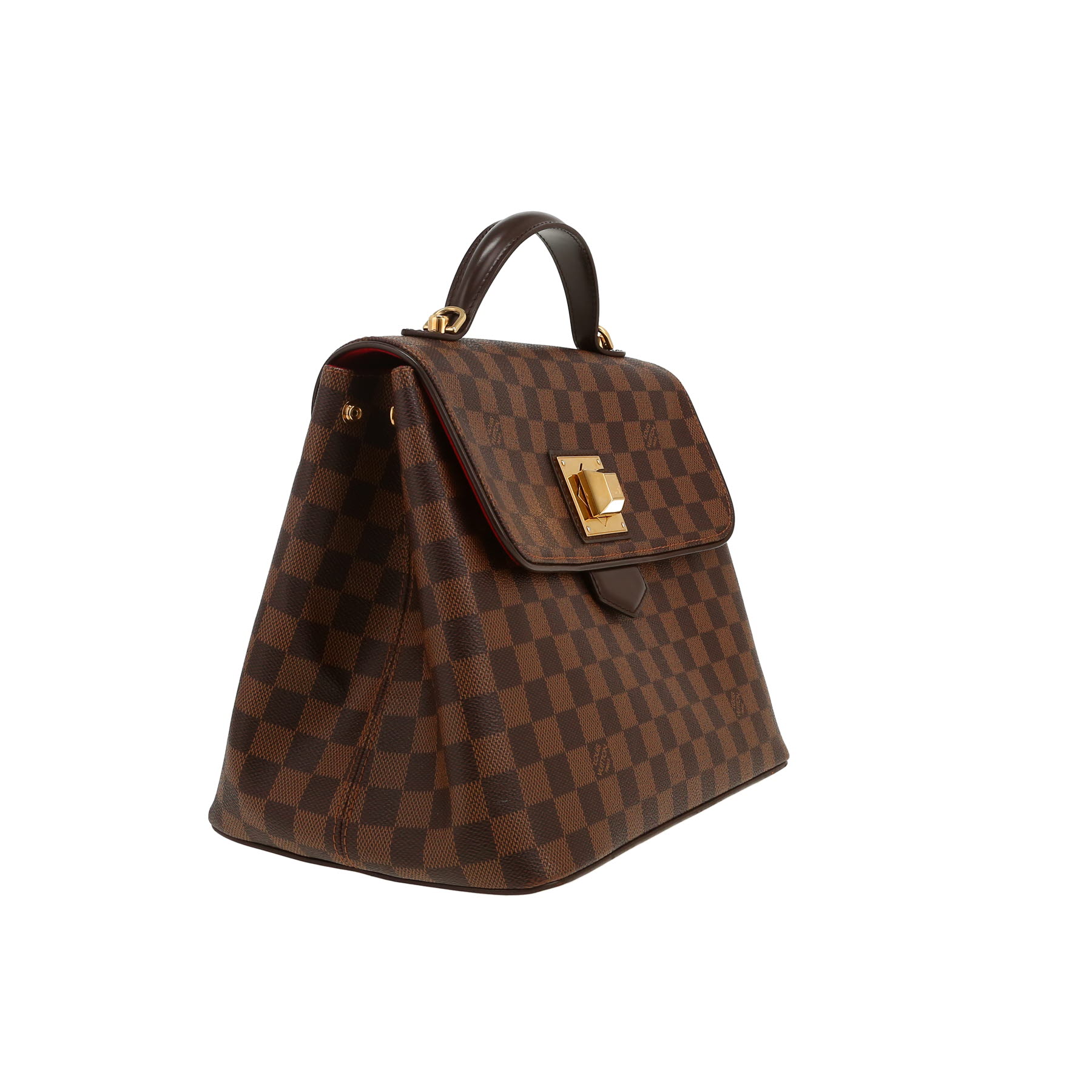 Sac bandoulière Louis Vuitton  Bergamo en toile damier ébène et cuir marron