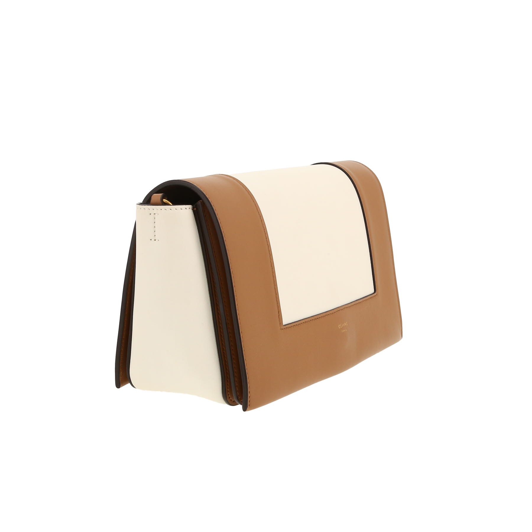 Sac porté épaule Celine  Frame en cuir beige et marron