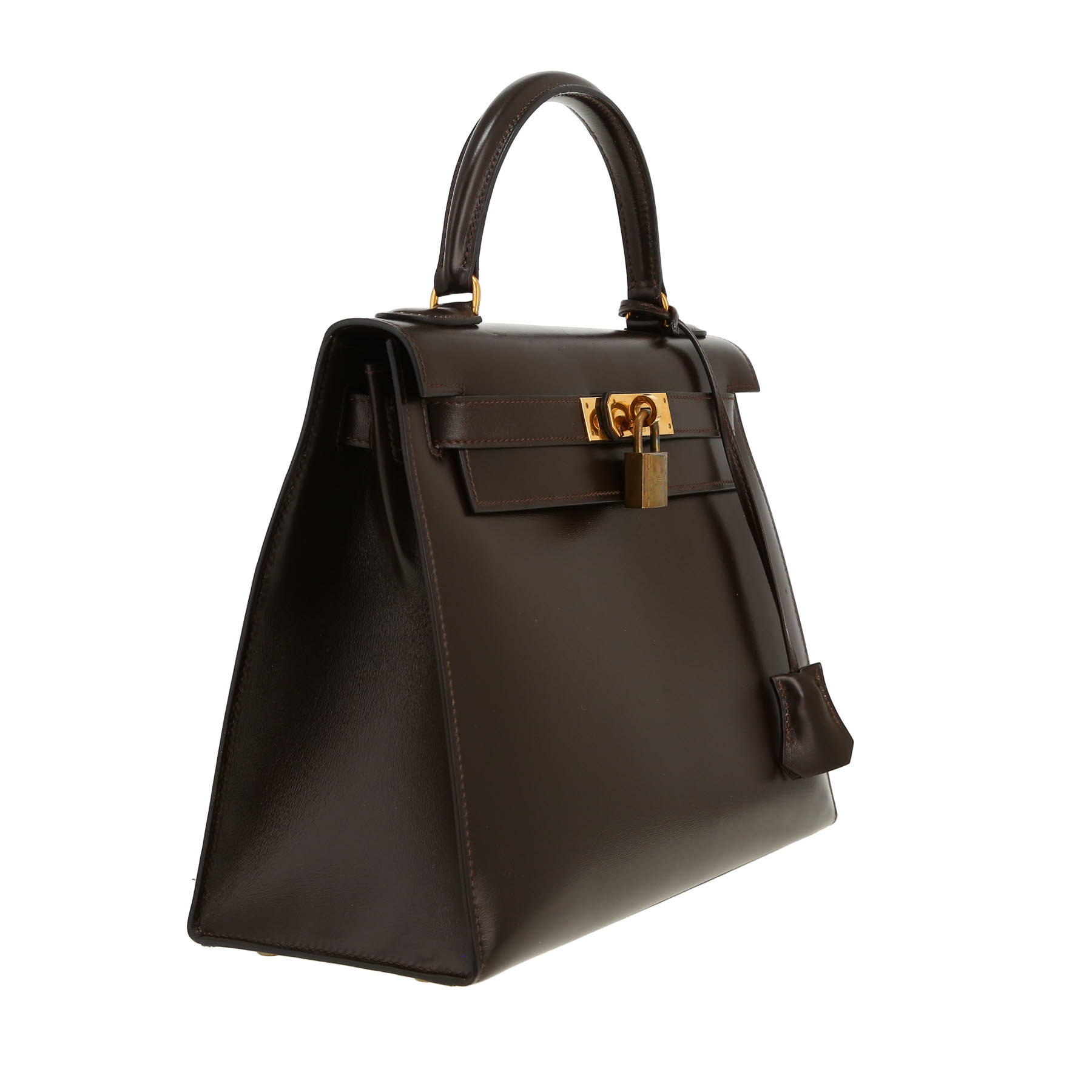 Hermès  Kelly 28 cm handbag  in brown box leather