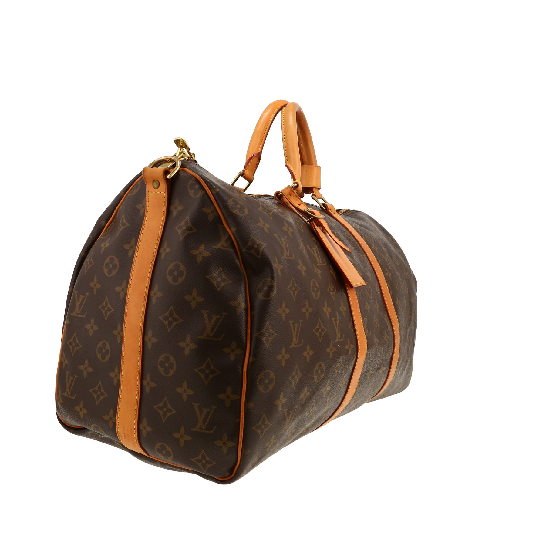 Louis Vuitton  Keepall 50 travel bag  in brown monogram canvas  and natural leather
