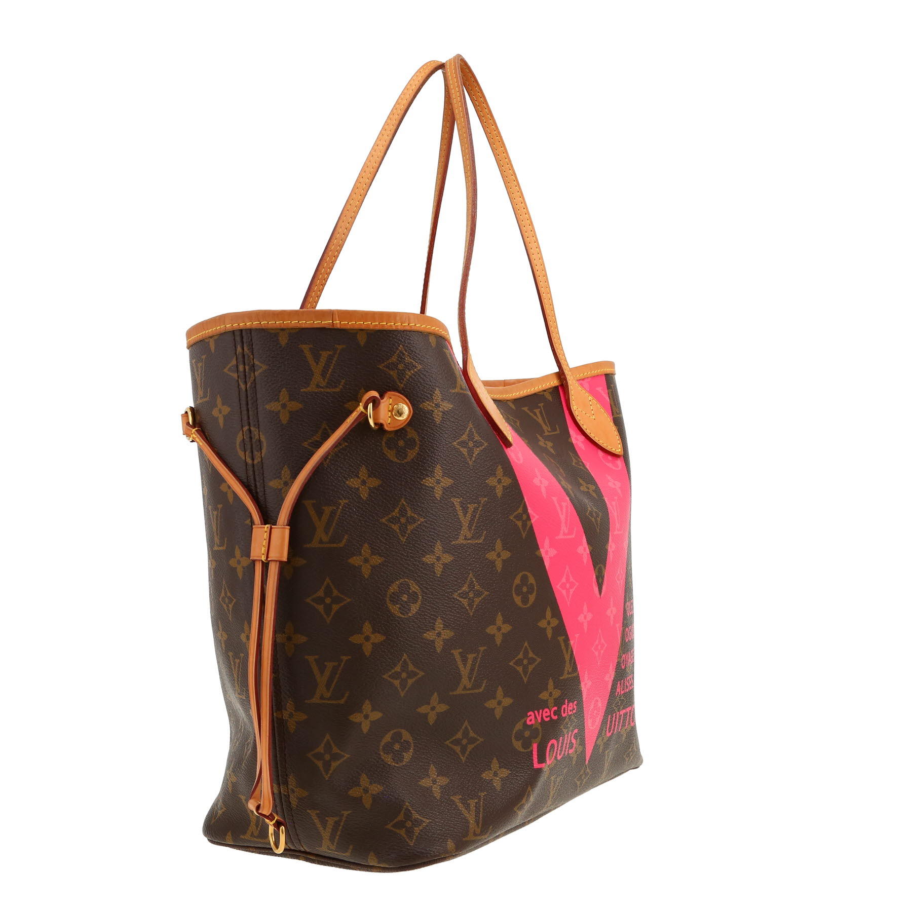 Louis Vuitton Neverfull tote bag in brown Monogram canvas and natural leather