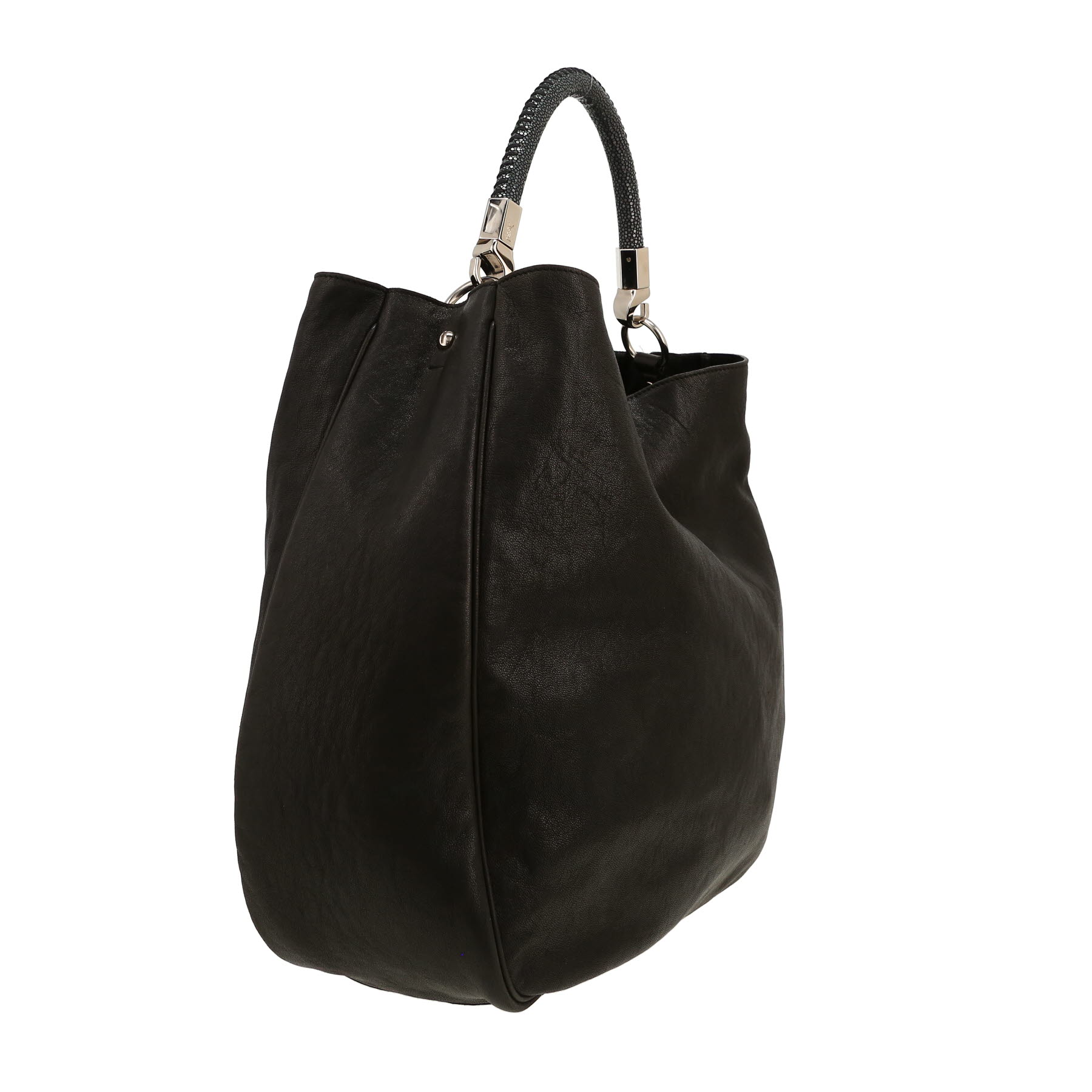 Bolso de mano Saint Laurent  Roady en cuero negro