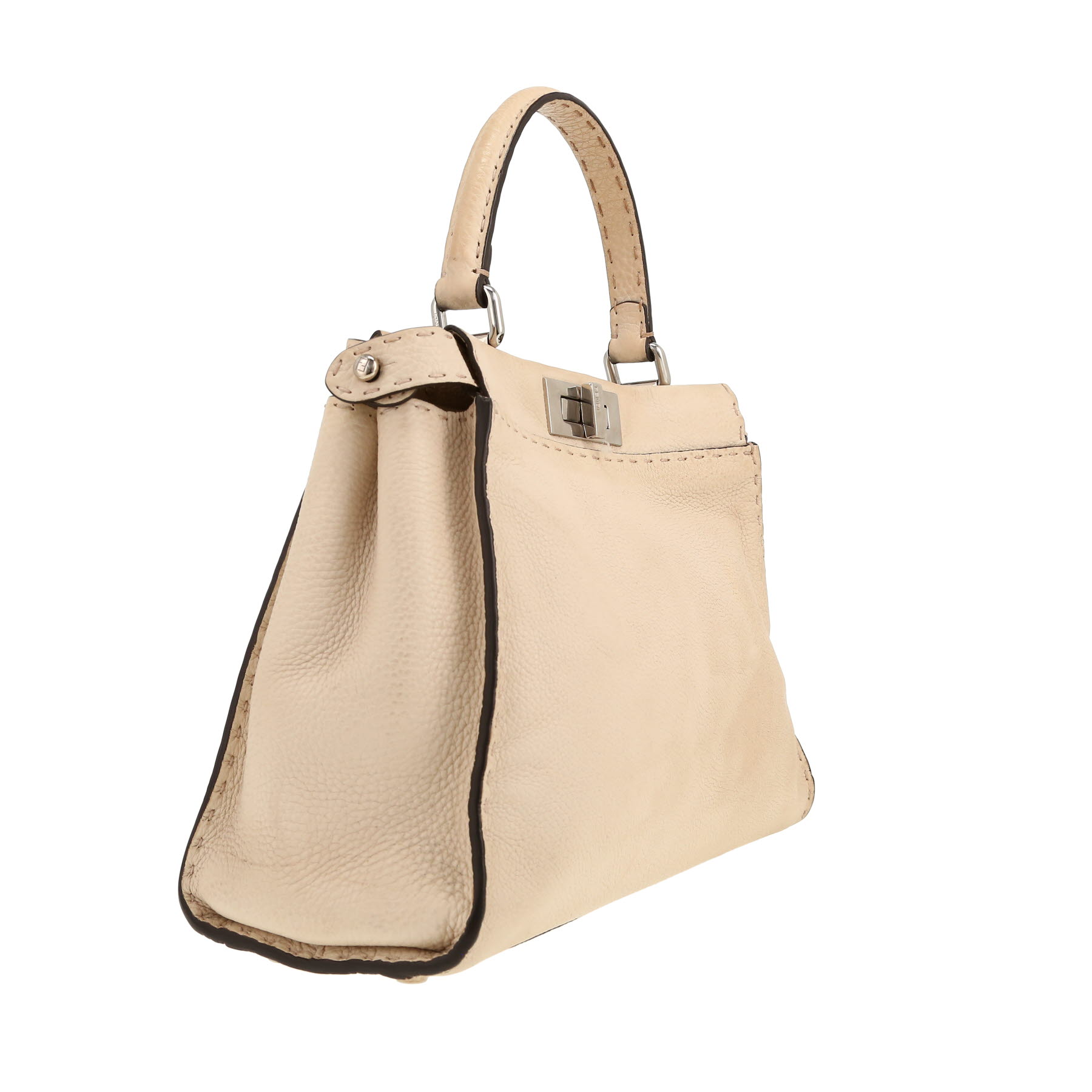 Fendi  Peekaboo handbag  in ecru grained leather