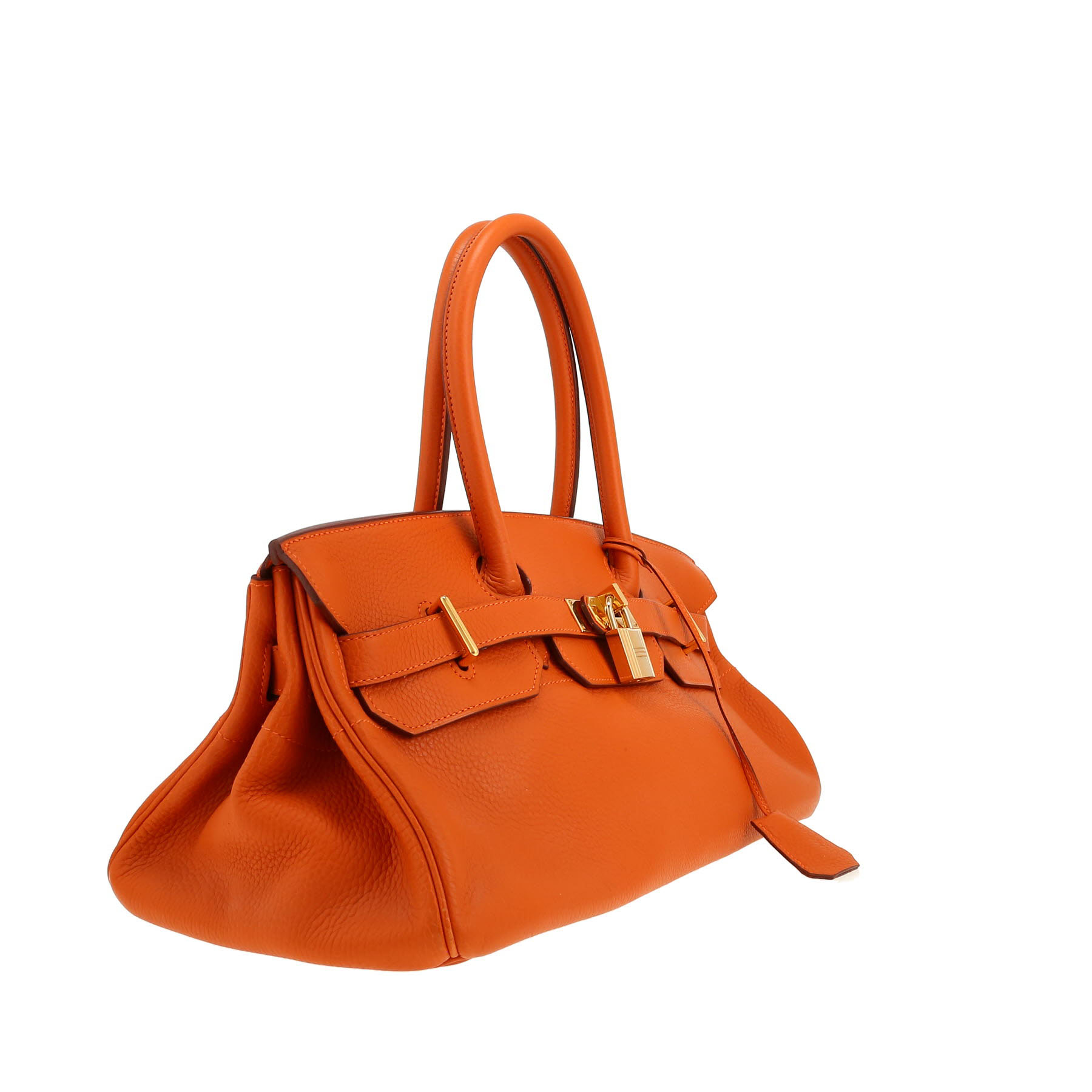 Hermès  Birkin Shoulder bag worn on the shoulder or carried in the hand  in orange togo leather