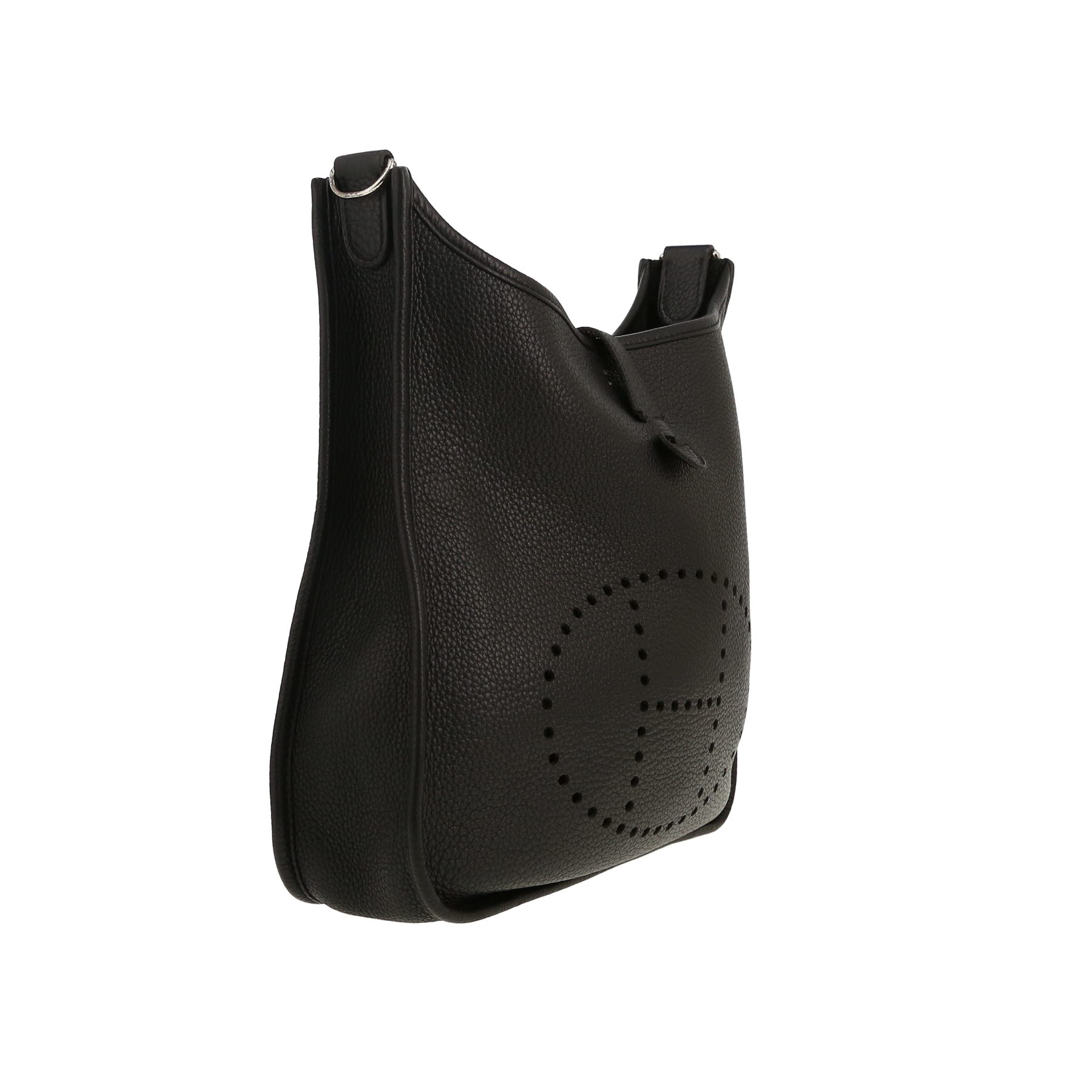 Hermès  Evelyne shoulder bag  in black leather taurillon clémence