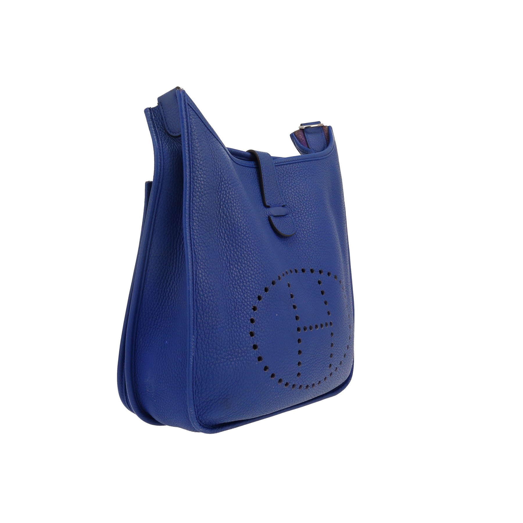 Sac bandoulière Hermès  Evelyne III en cuir togo bleu