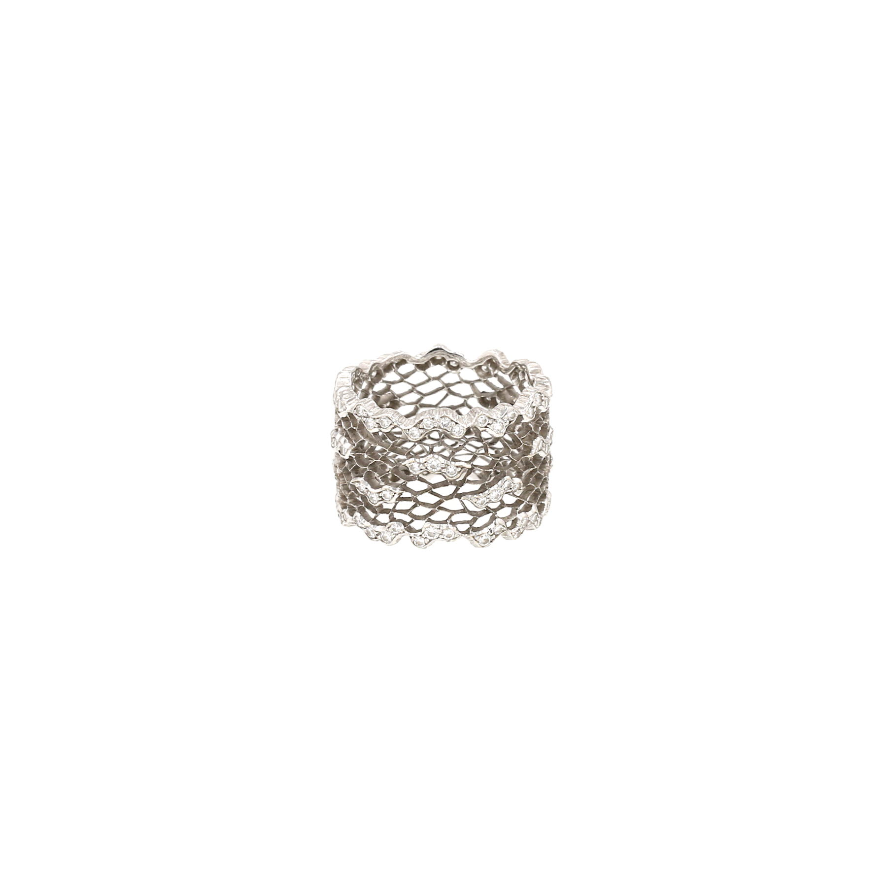 Buccellati Tulle ring in white gold and diamonds