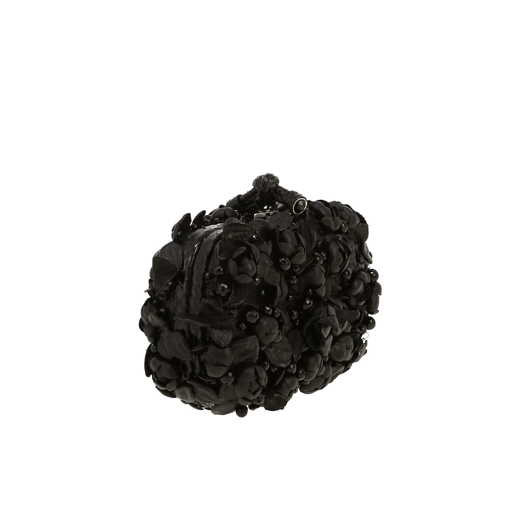 Pochette Bottega Veneta  Knot in pelle nera e pitone nero
