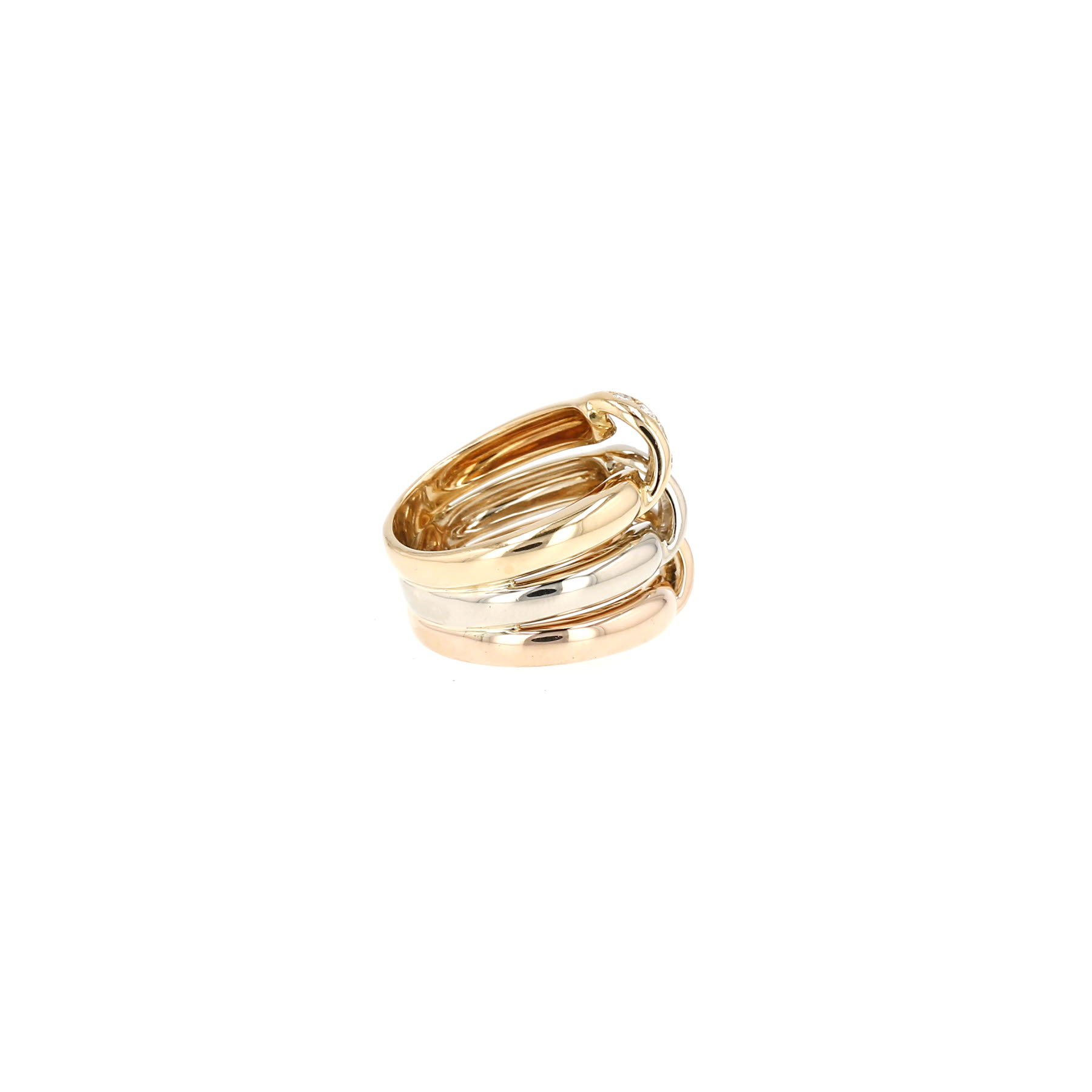 Cartier Trois ors ring in 3 golds and diamonds