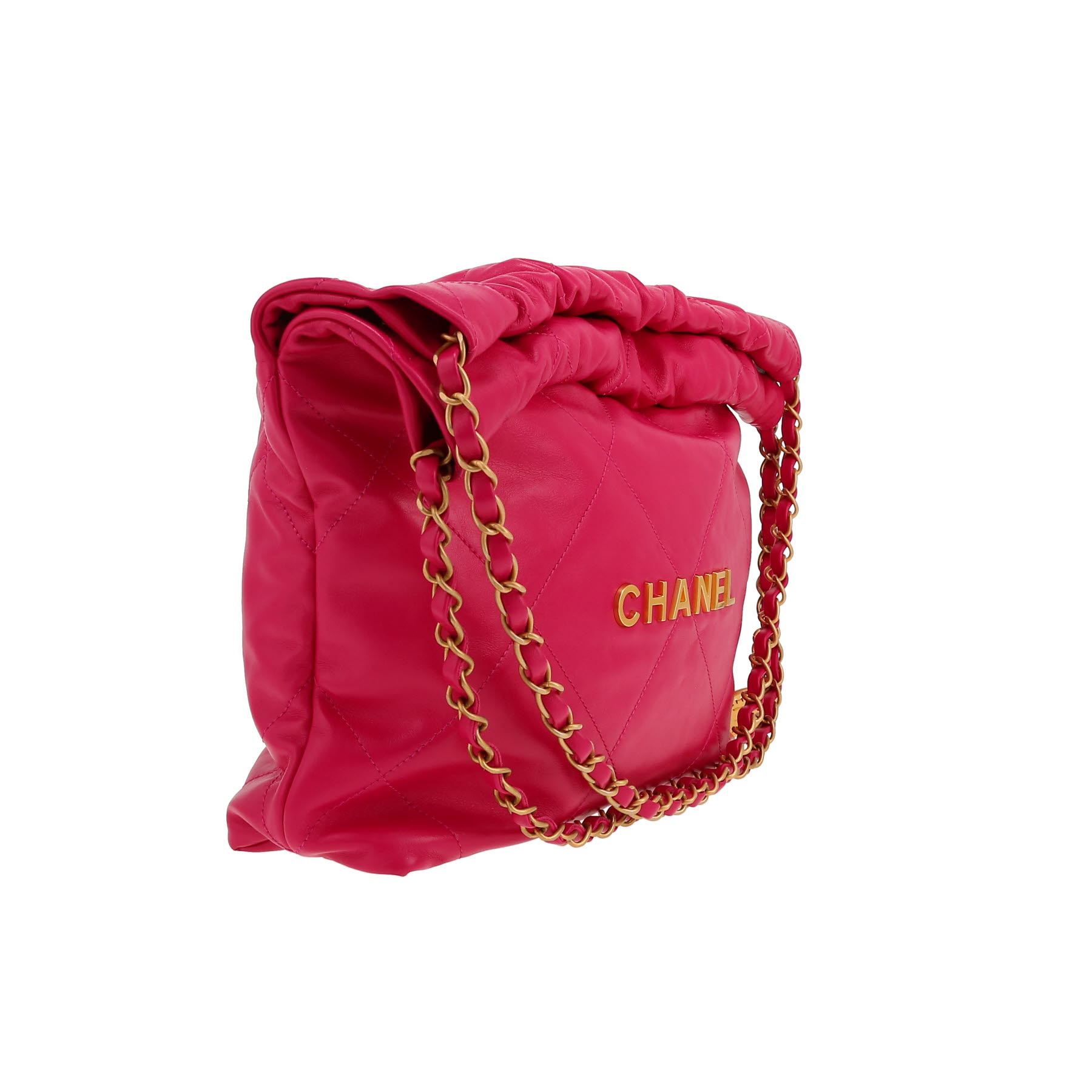 Chanel  22 shopping bag  in pink quilted leather