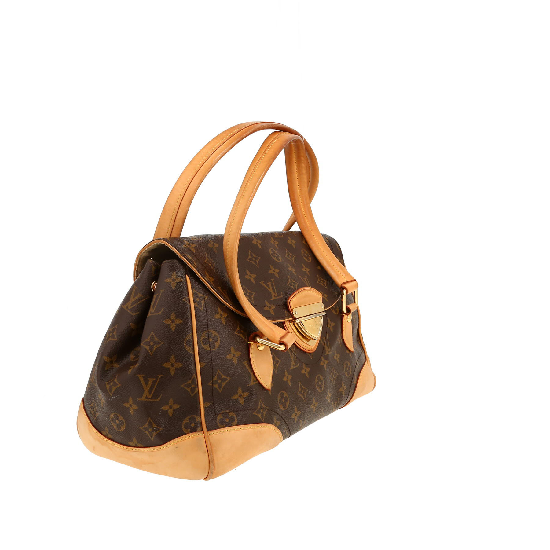 Louis Vuitton  Beverly large model  handbag  monogram canvas  and natural leather