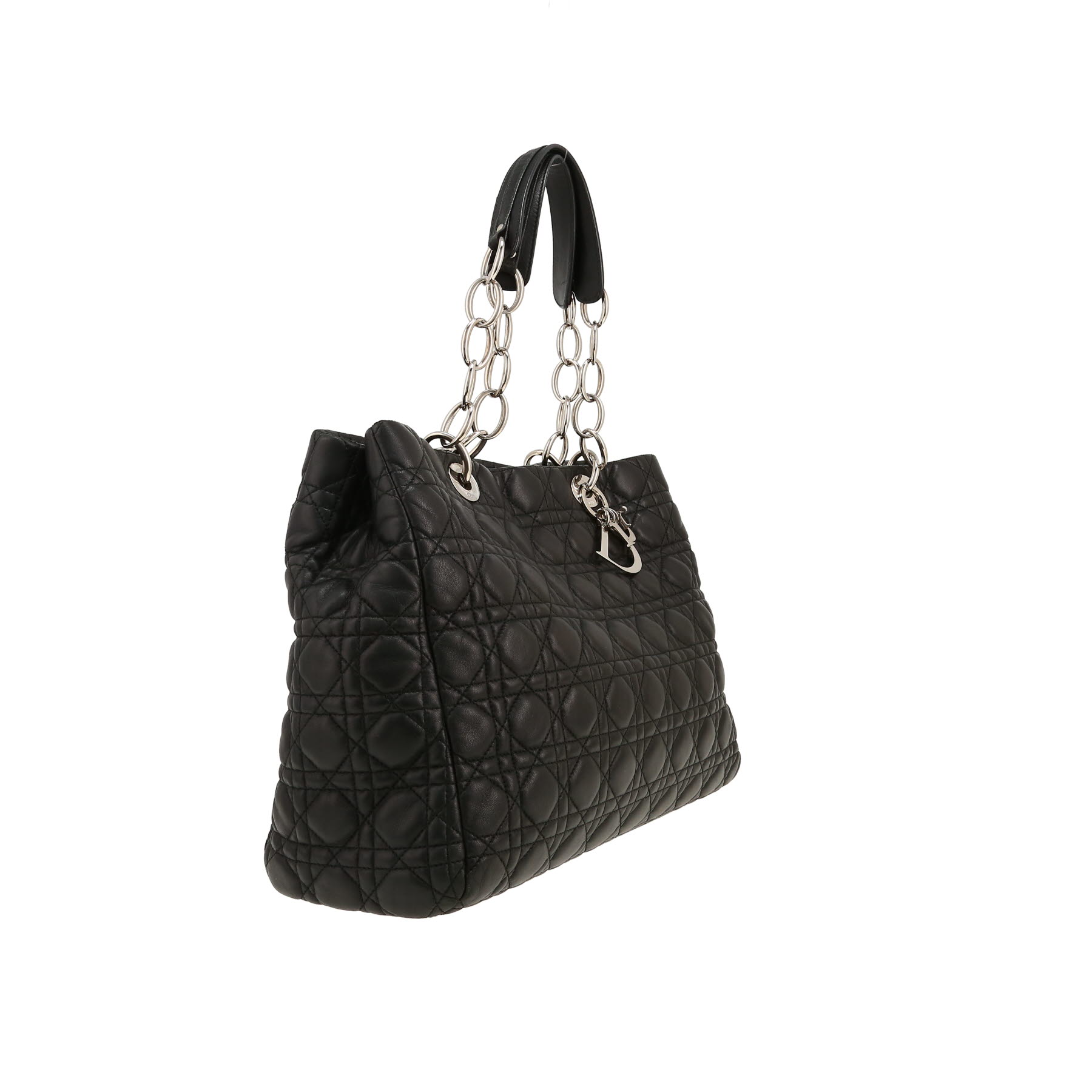 Sac cabas Dior  Dior Soft en cuir cannage noir