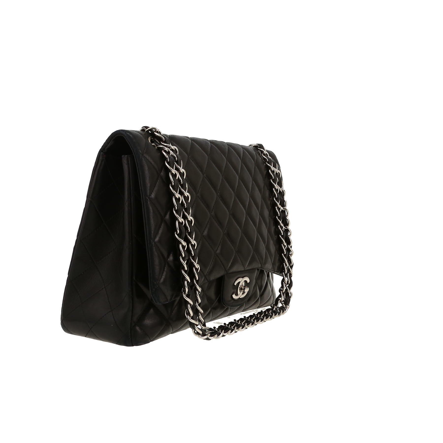 Sac à main Chanel  Timeless Maxi Jumbo en cuir matelassé noir