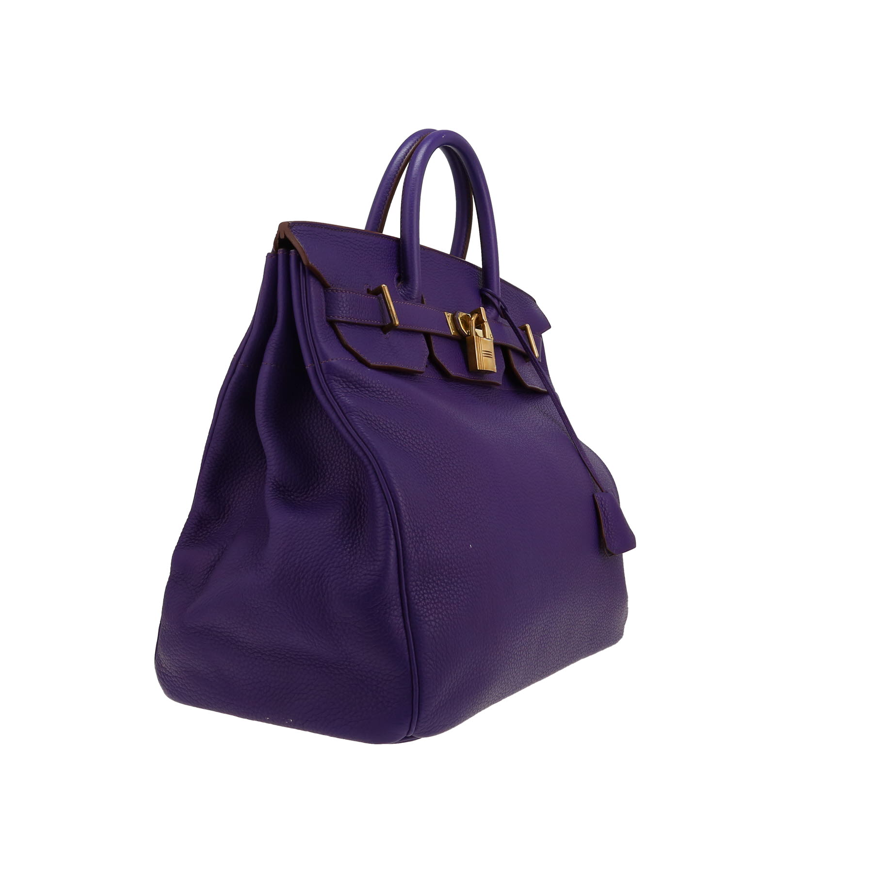 Hermès  Haut à Courroies weekend bag  in purple leather taurillon clémence
