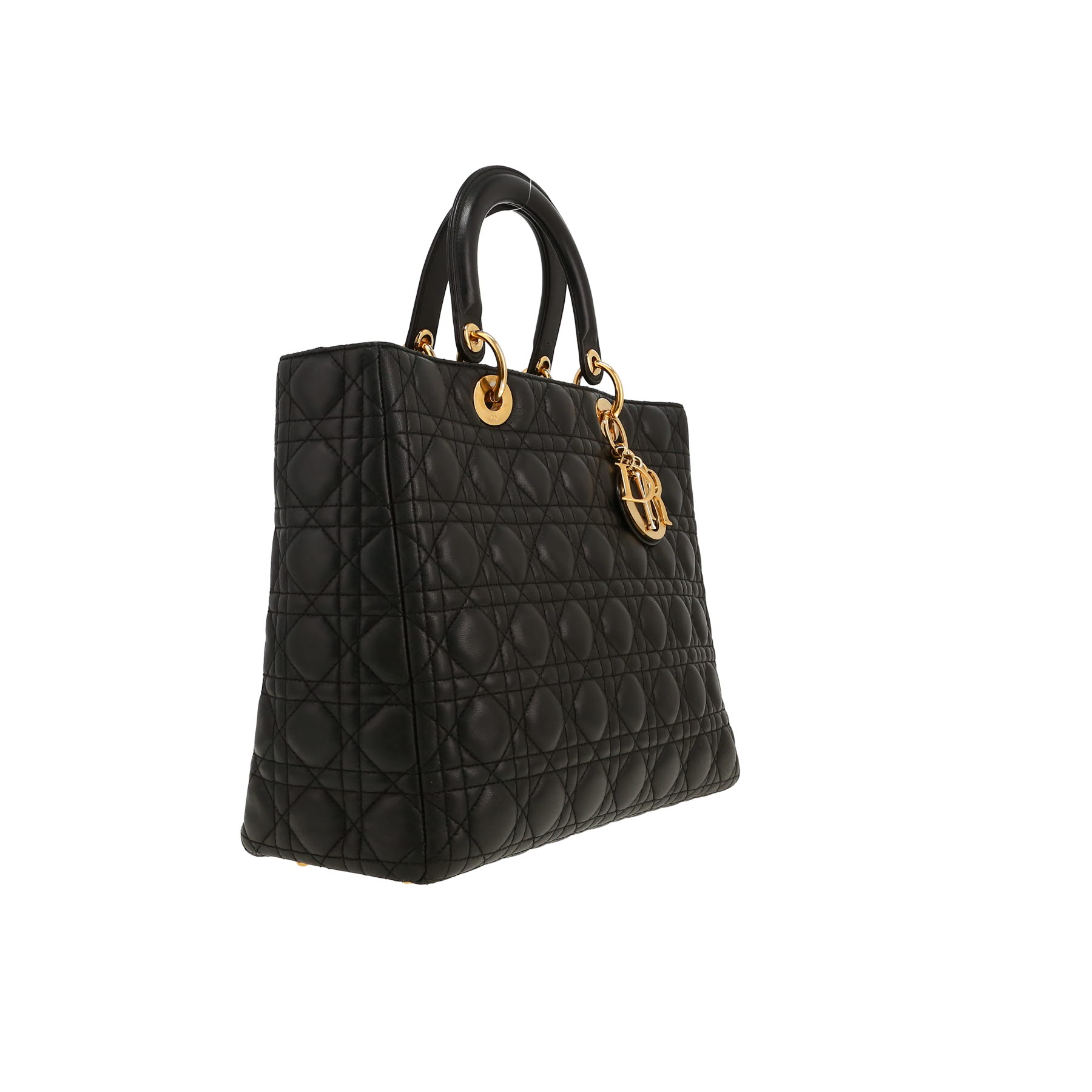Sac à main Dior  Lady Dior en cuir cannage noir