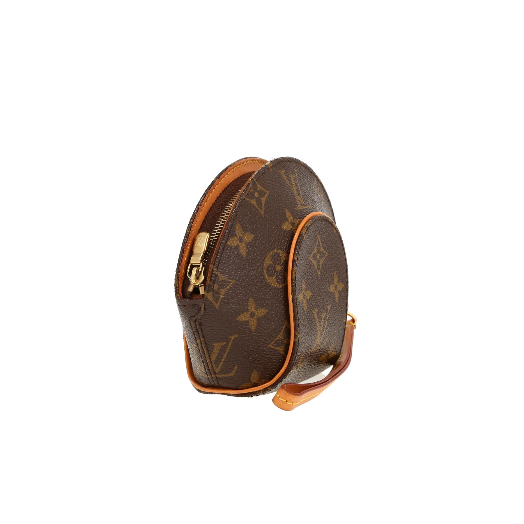 Bolsito de mano Louis Vuitton  Ellipse en lona Monogram marrón y cuero natural