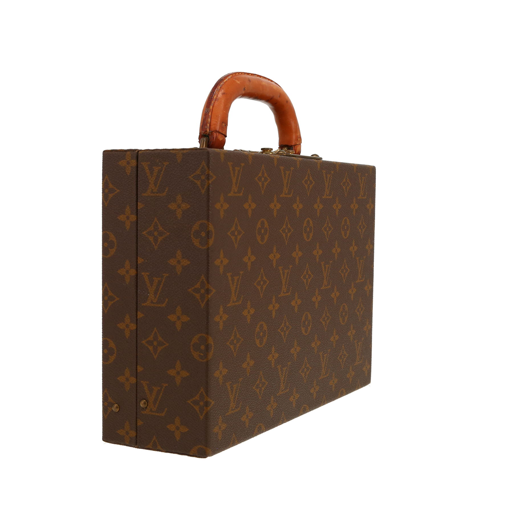 Louis Vuitton  Boite à bijoux jewelry box  in brown monogram canvas  and natural leather