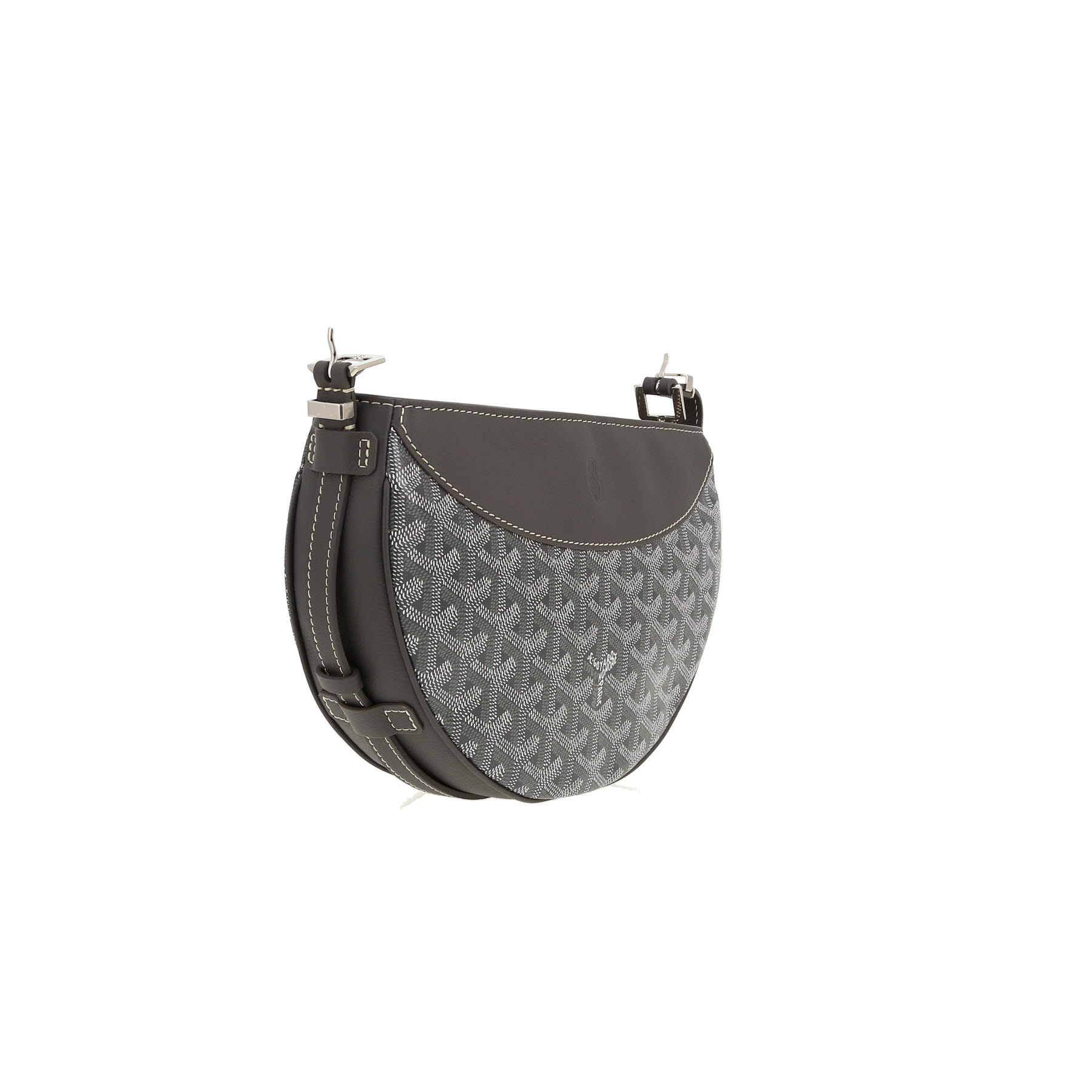 Borsa a tracolla Goyard  Hirondelle in tela Goyardine grigia e pelle grigia