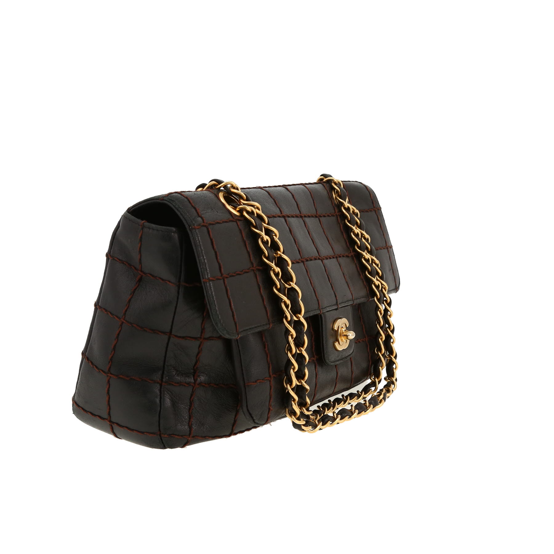 Borsa Chanel  Choco bar in pelle trapuntata marrone